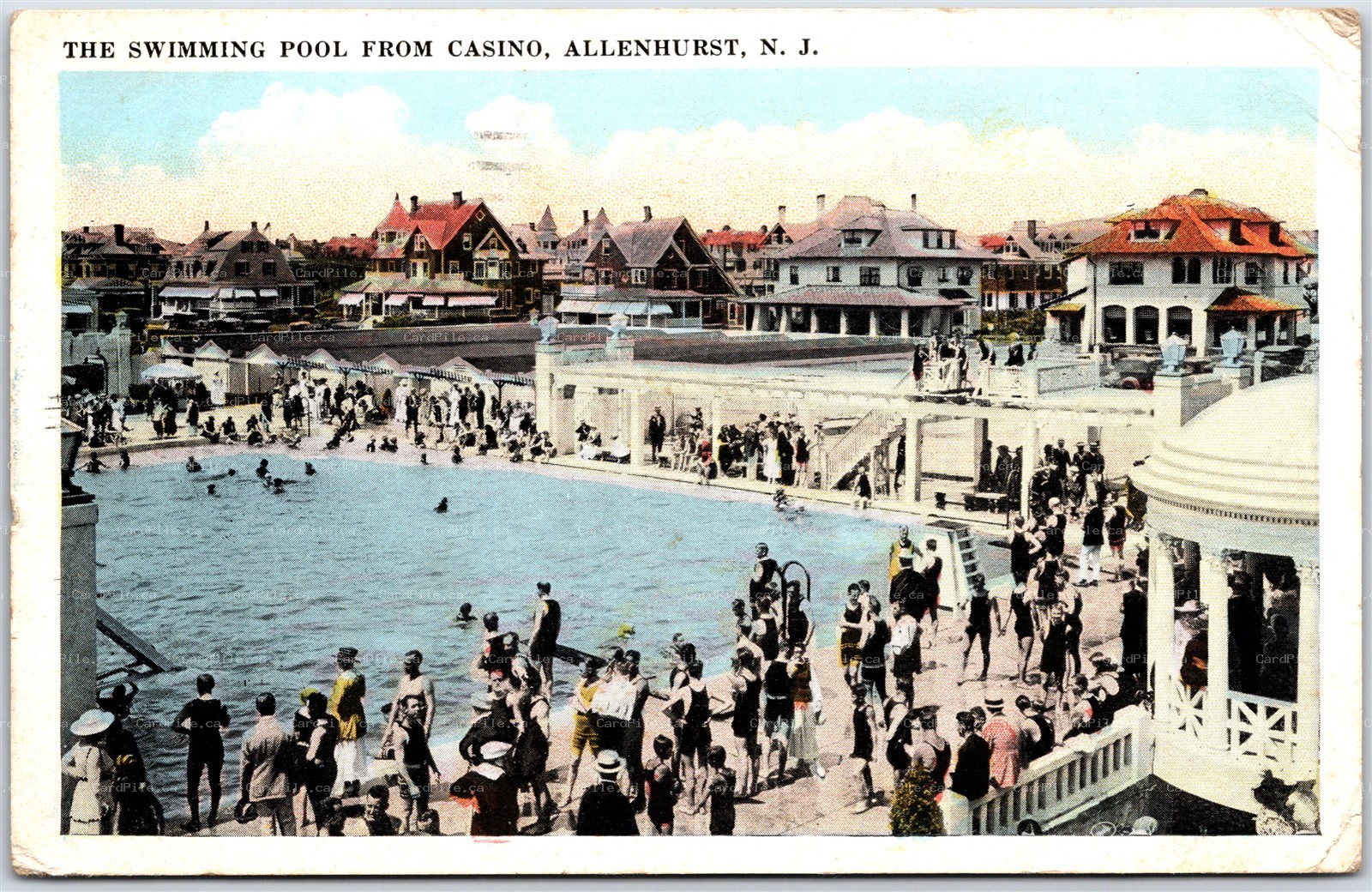 Postcard Allenhurst New Jersey c1922 The Swimming Pool From Casino Monmouth Co.