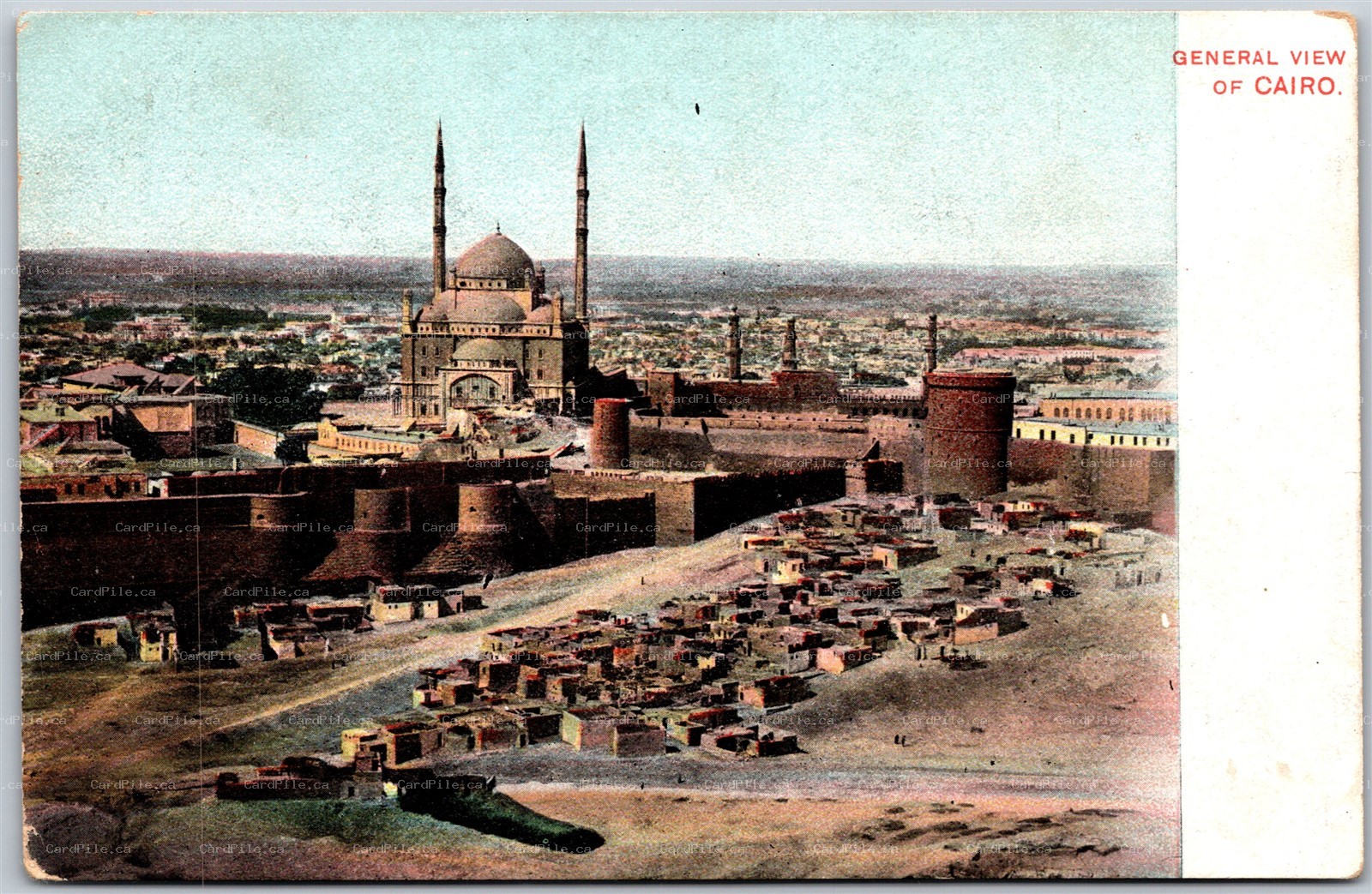 Postcard Egypt c1910s General View of Cairo Islamic Architecture Mosque