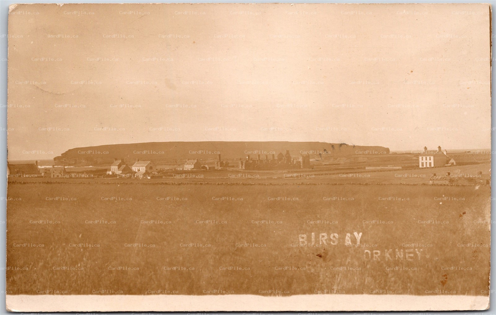 Postcard RPPC c1907 Orkney Scotland Birsay View of Town by Linklater's of Dounby