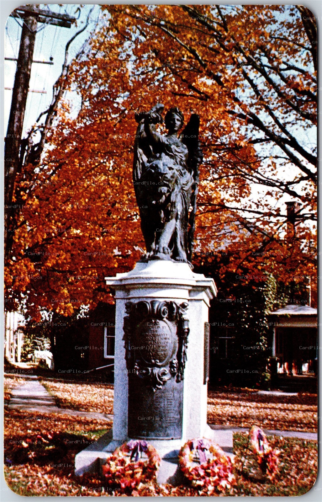 Postcard Georgetown Ontario c1960s WW1 War Memorial Halton Hills