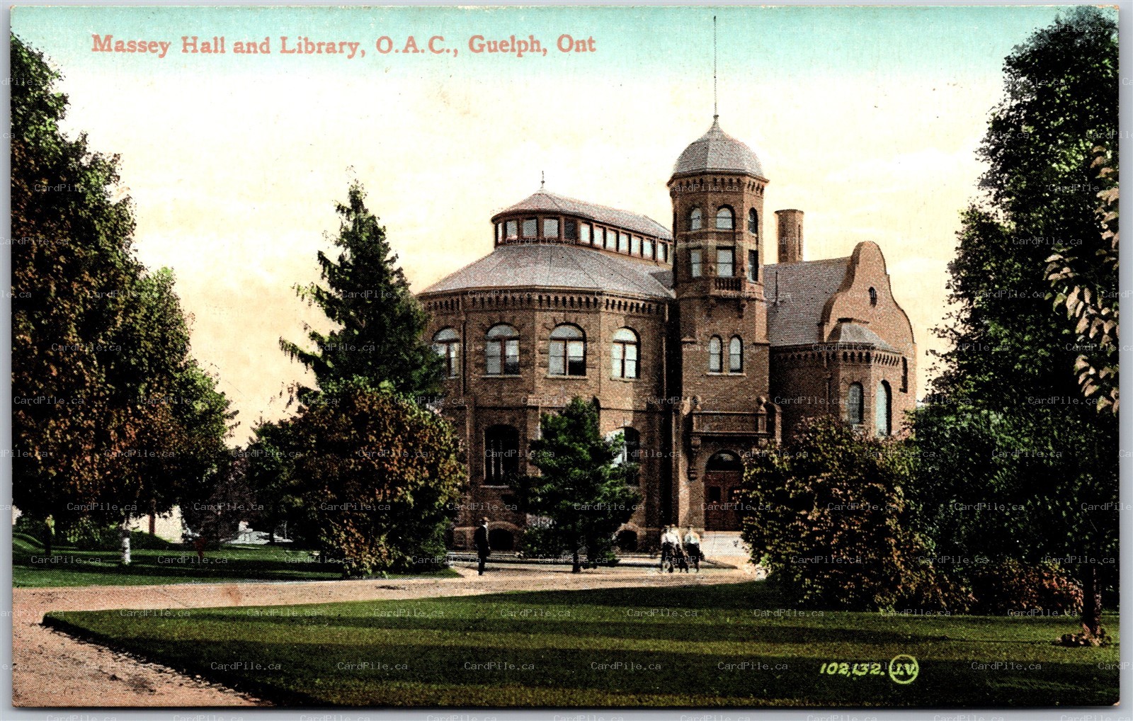 Postcard Guelph Ontario Massey Hall & Library OAC Agricultural College by Petrie