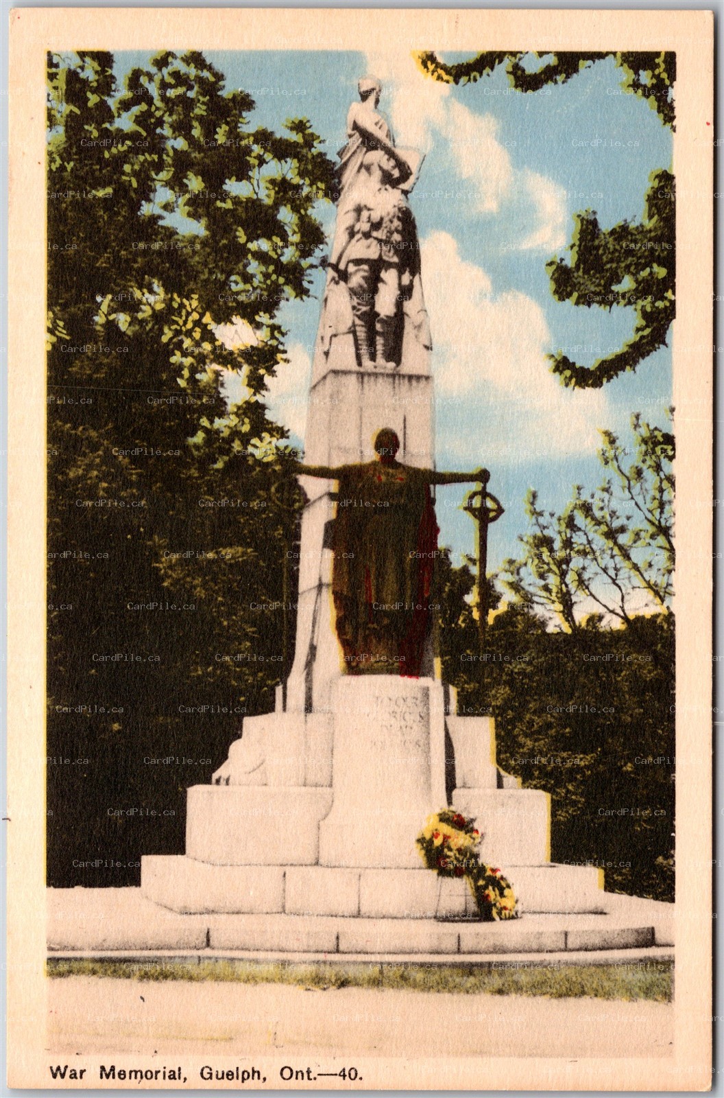Postcard Guelph Ontario War Memorial Col. John McCrae Flanders Fields by PECO