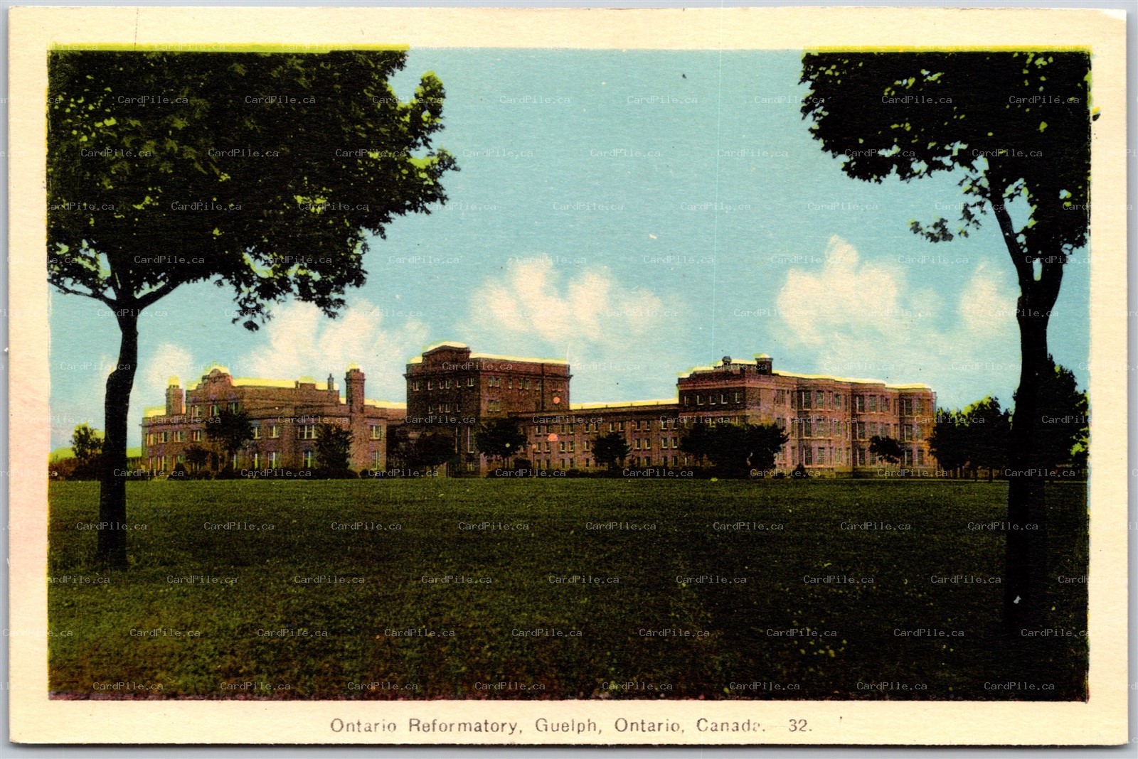 Postcard Guelph Ontario c1940s Prison Reformatory Building Closed 2002 by PECO