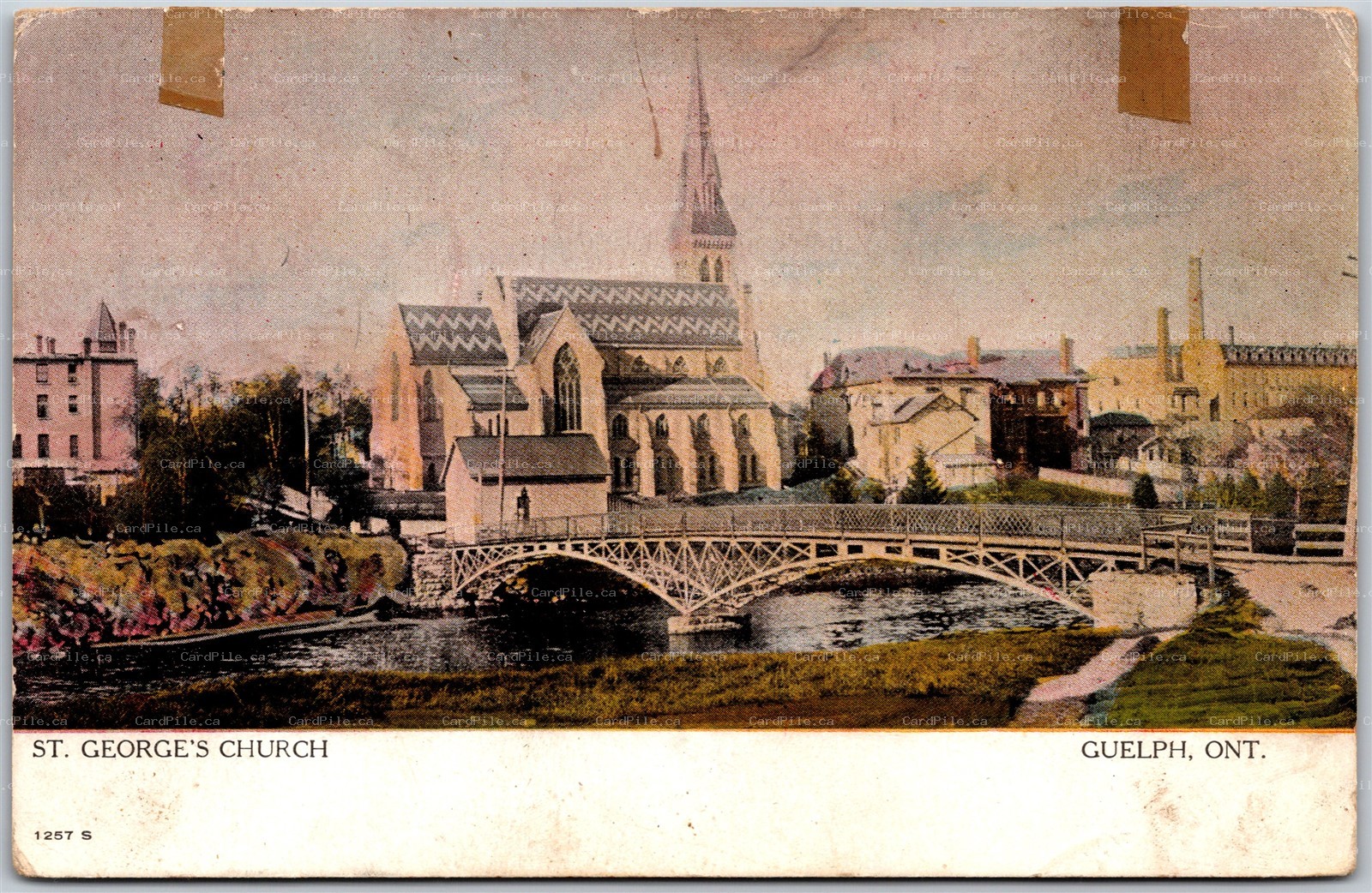 Postcard Guelph Ontario c1906 St. George's Church by Warwick *as is*
