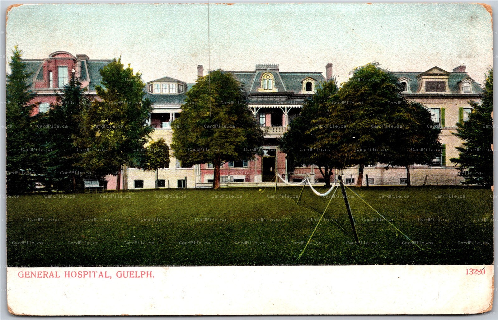Postcard Guelph Ontario c1910s General Hospital Demolished 1957 by A. L. Merrill
