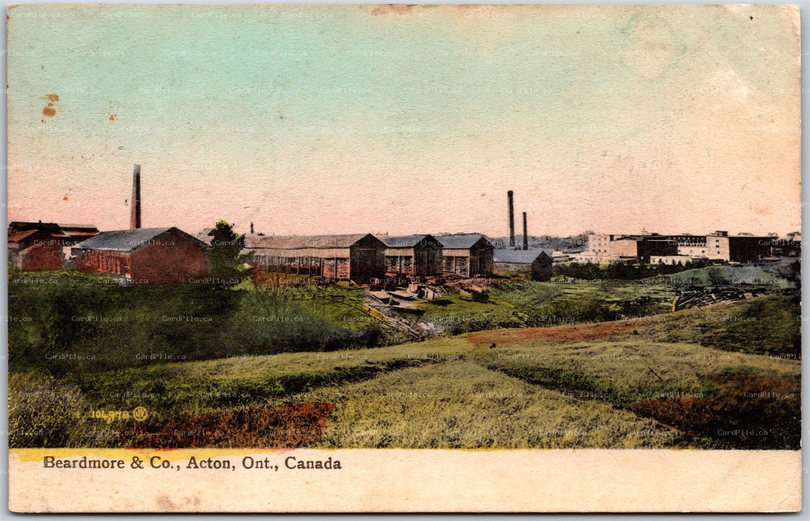 Postcard Acton Ontario c1912 Beardmore & Co. Leather Tannery Halton Region