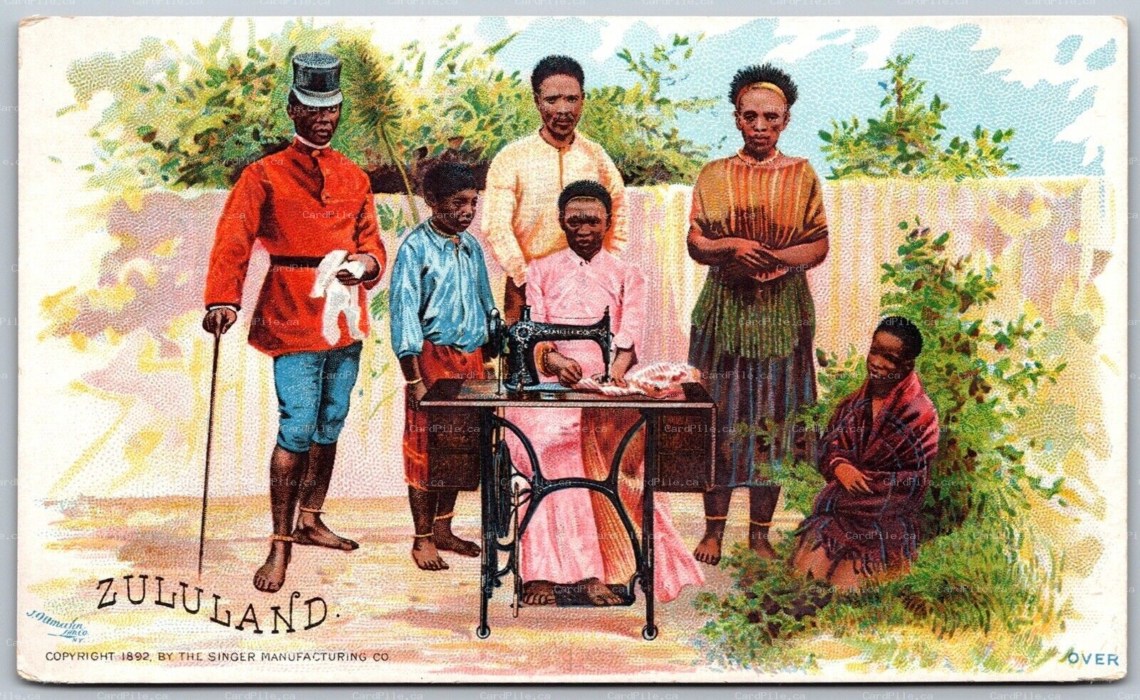Trade Card c1892 Zululand KwaZulu-Natal South Africa Singer Manufacturing Co.