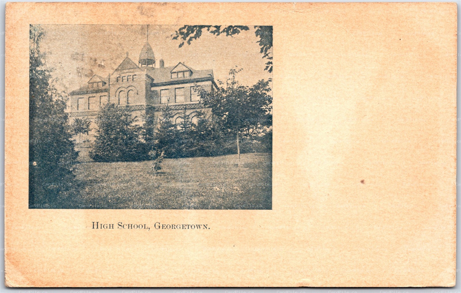 Postcard Georgetown Ontario c1907 High School Halton Region
