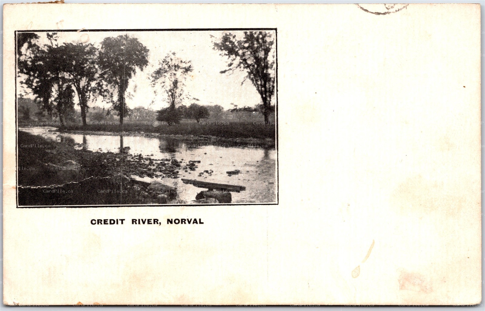 Postcard Norval Ontario c1910 Scenic View of Credit River Halton Region