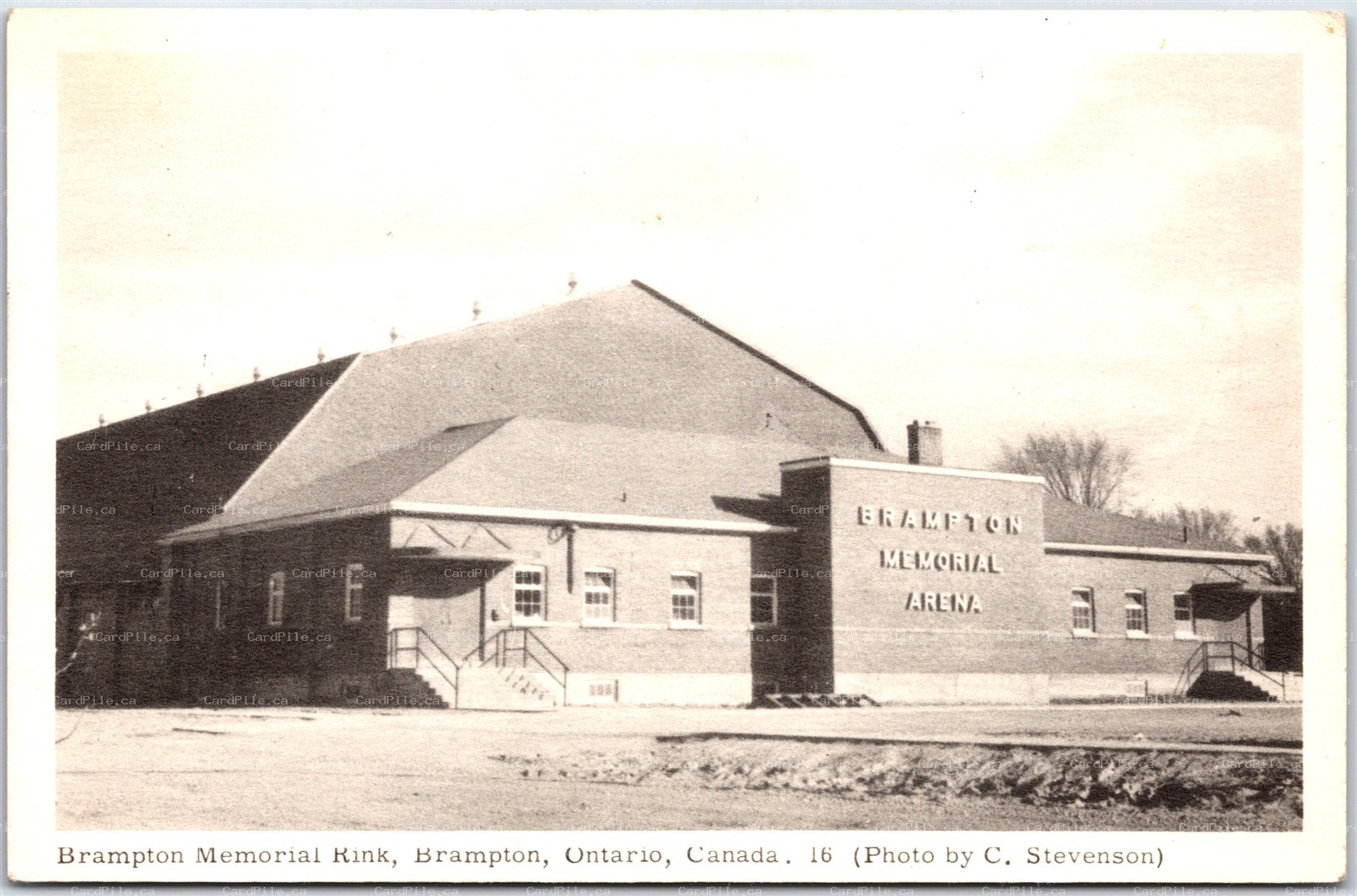 Postcard Brampton Ontario Memorial Rink Arena Peel Region by PECO