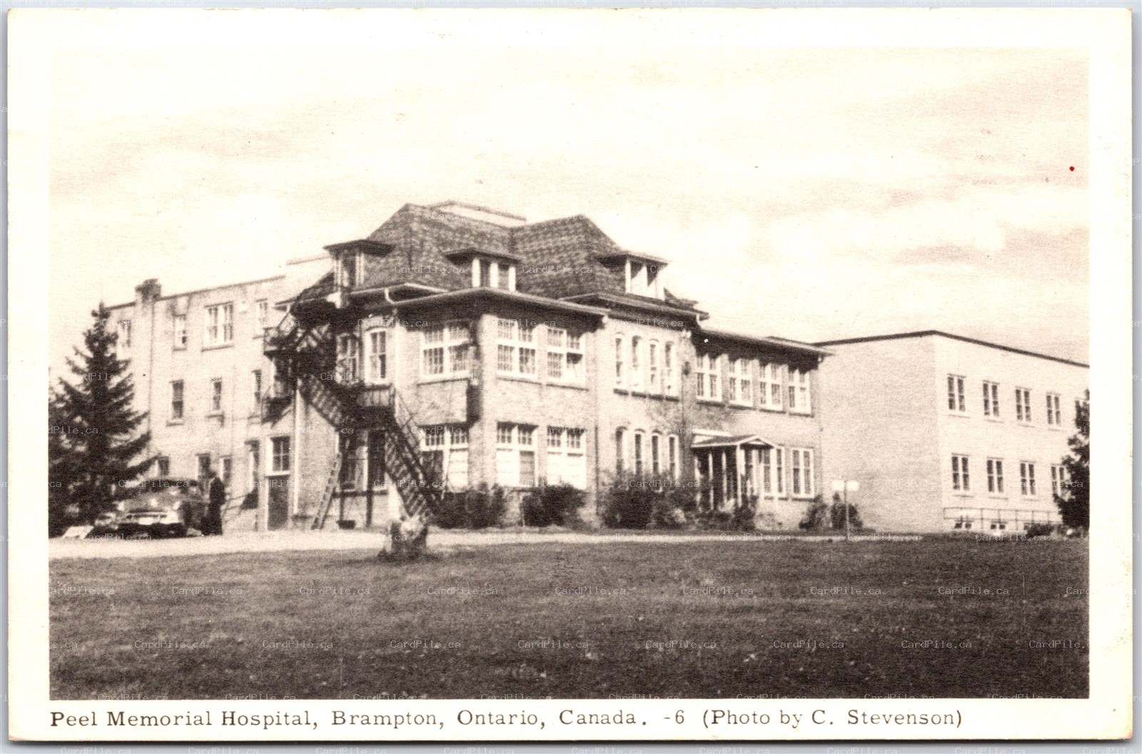 Postcard Brampton Ontario c1953 Peel Memorial Hospital Demolished 2012 by PECO