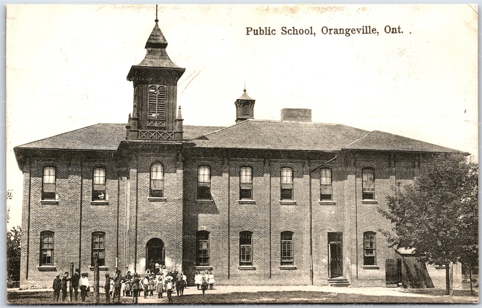 Postcard Orangeville Ontario 1907 Public School Dufferin County by J. H Anderson