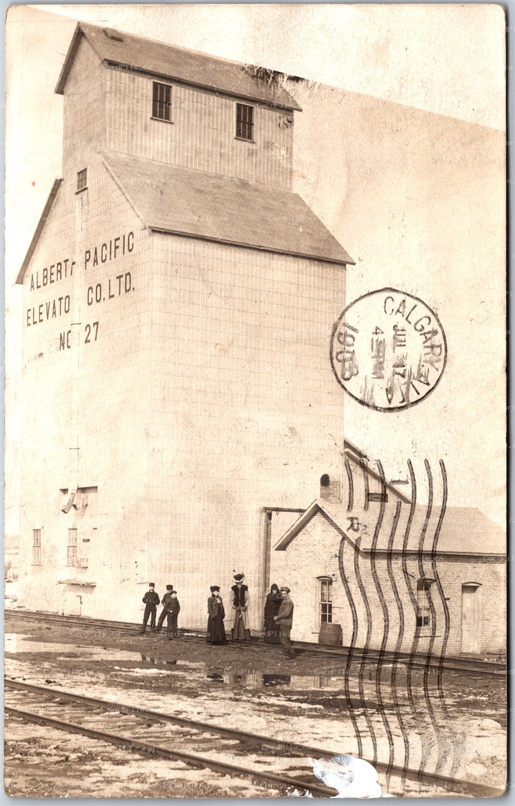 Postcard RPPC c1908 Millet Alberta Pacific Elevator Co. No. 27 SCARCE *as is*