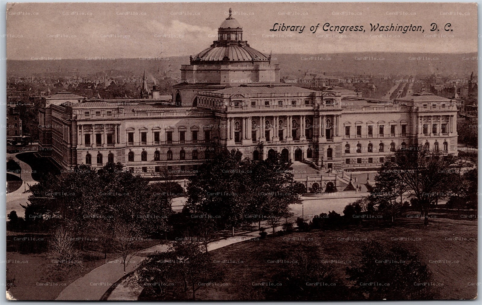 Postcard Washington DC c1909 Library of Congress by International Post Card Co.