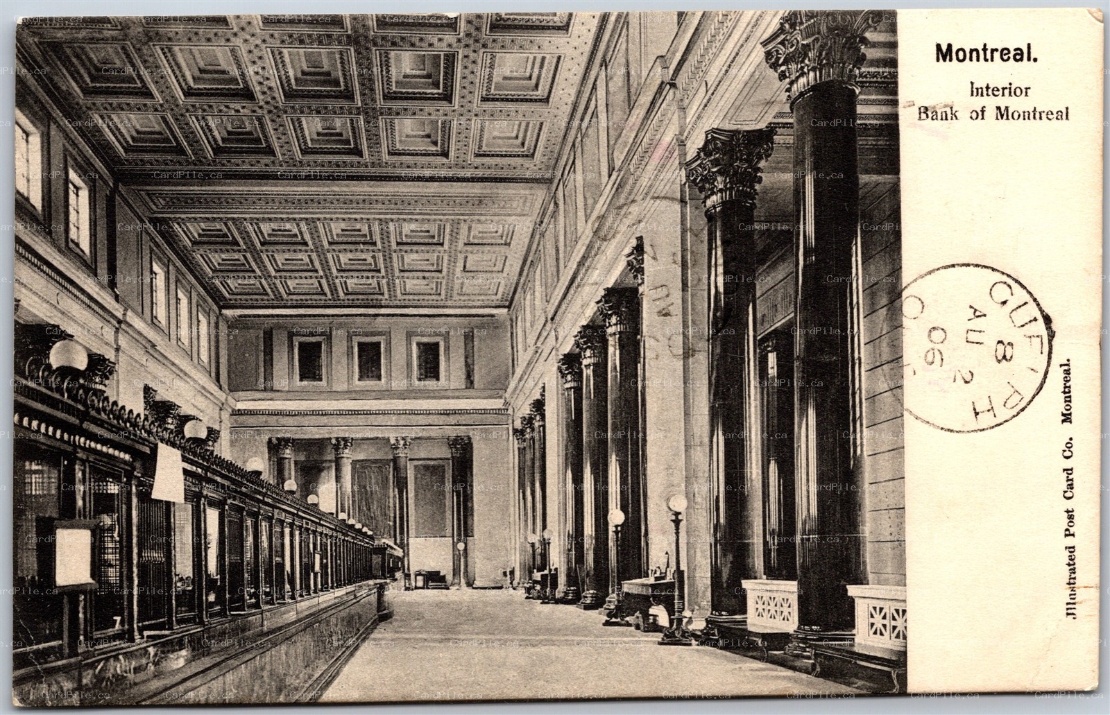 Postcard Montreal Quebec c1906 Interior Bank of Montreal by IPC