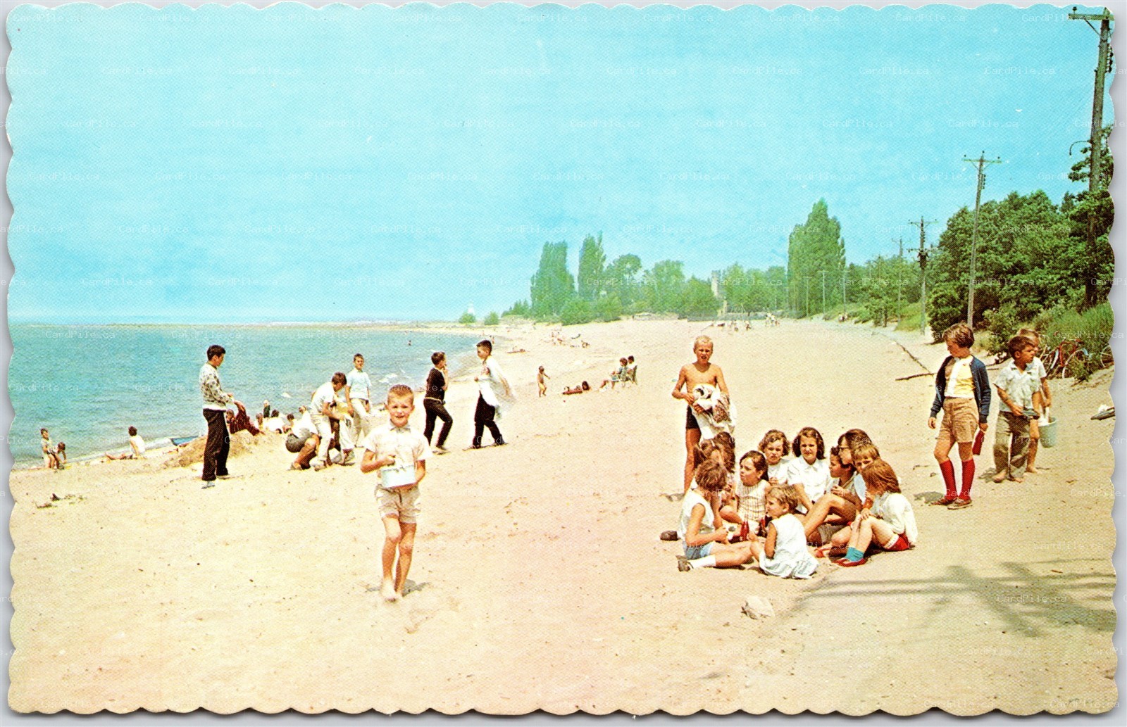 Postcard Southampton Ontario c1960s White Sandy Beach Lake Huron Bruce County