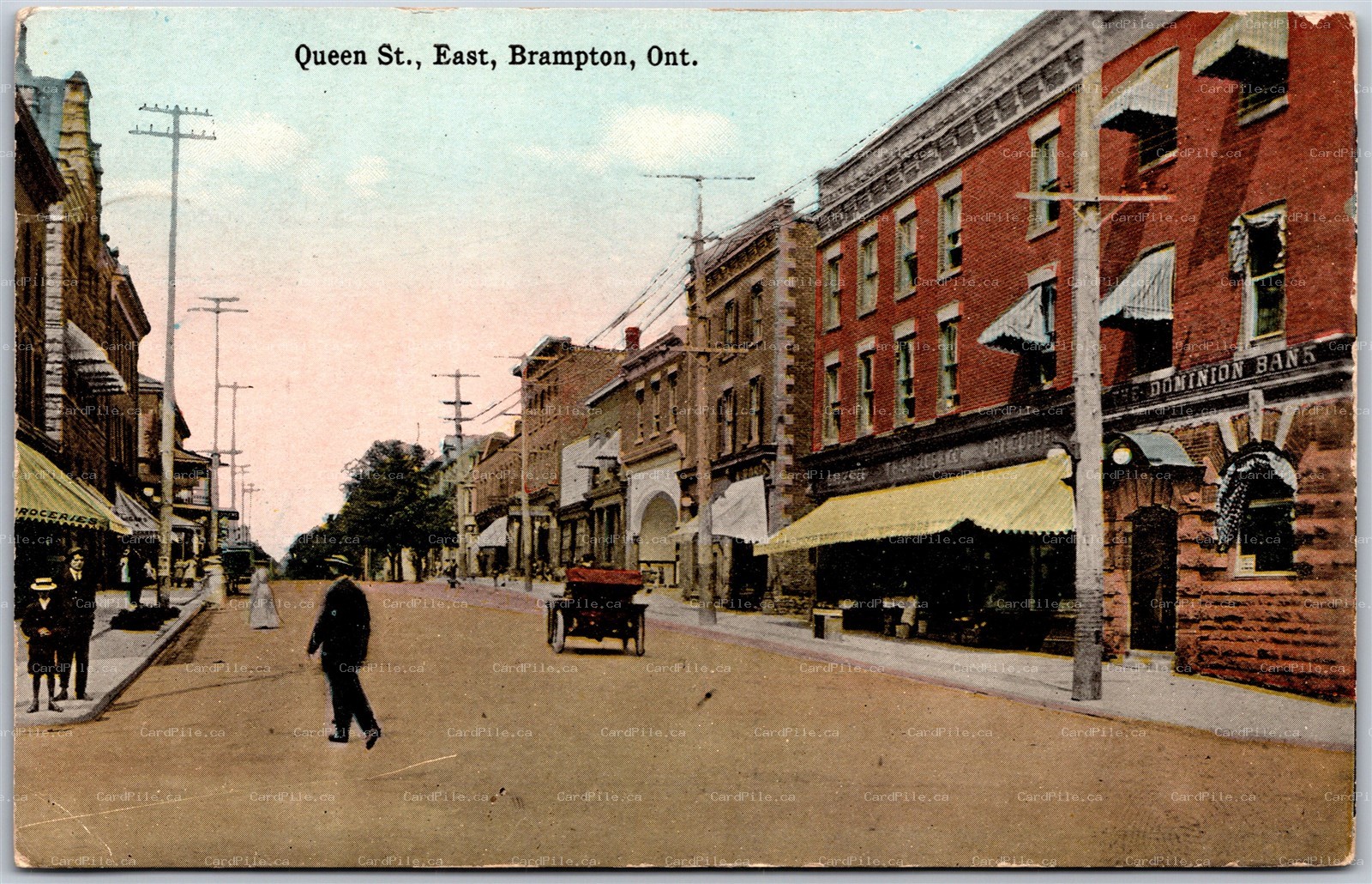 Postcard Brampton Ontario c1914 Queen St. East Peel Region by Brampton Fair