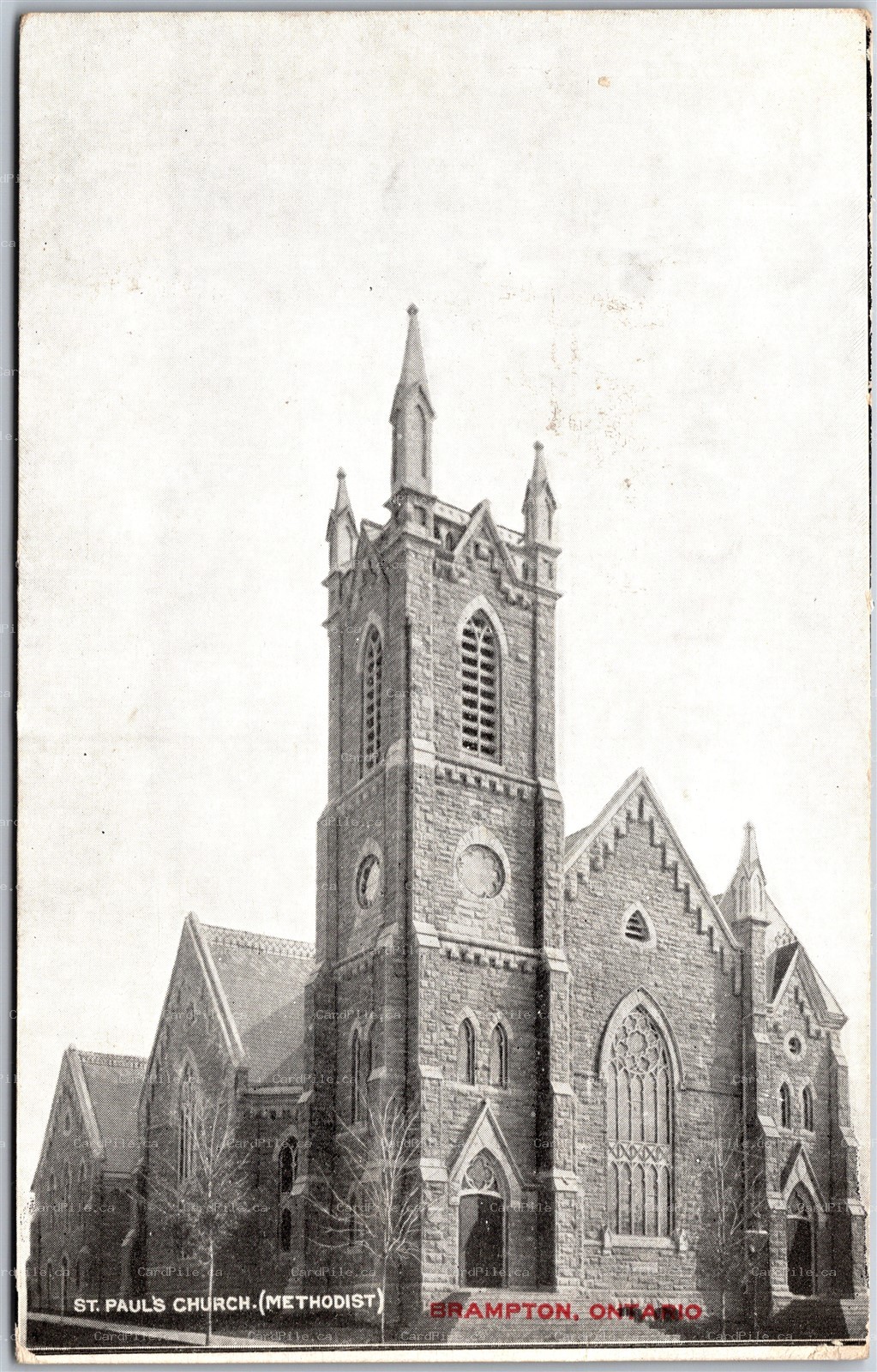 Postcard Brampton Ontario c1910s St. Pauls Methodist Church Peel Region