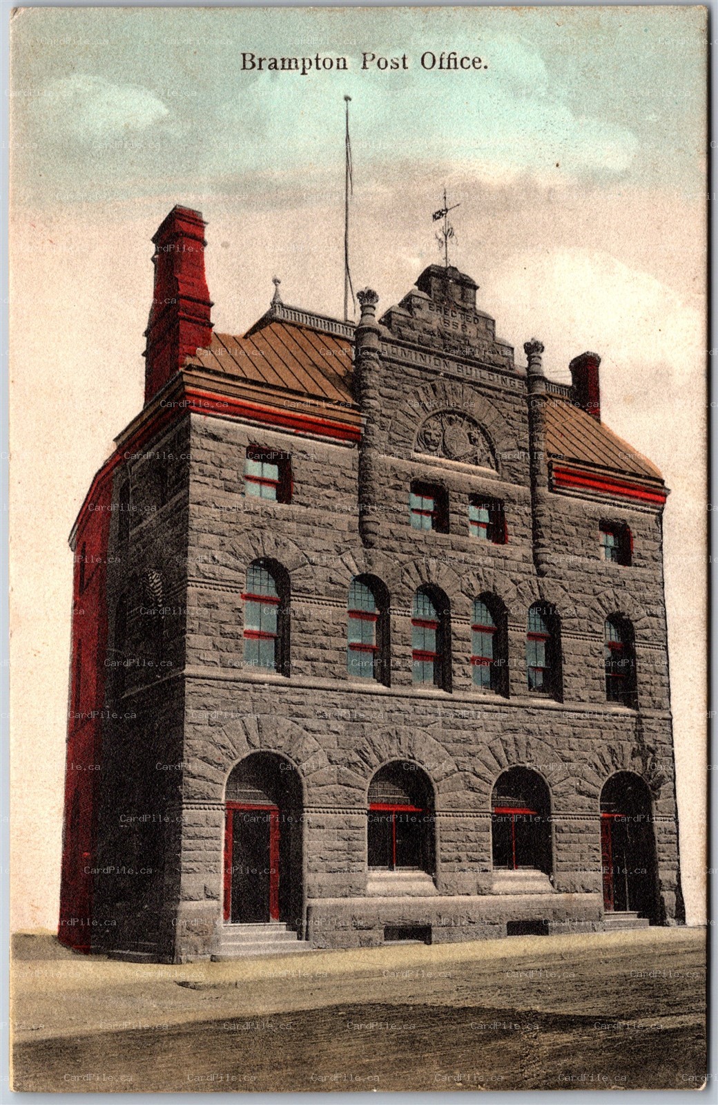 Postcard Brampton Ontario c1910s St. Pauls Church Peel Region Hand Tinted