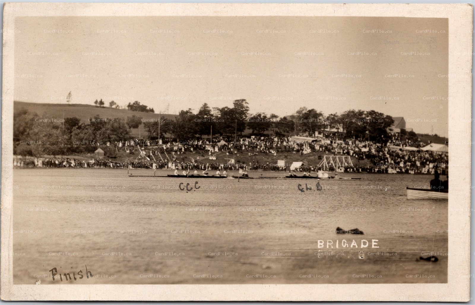 RPPC 1910s St. Johns Newfoundland Brigade Regatta Quidi Vidi Lake by Parsons A