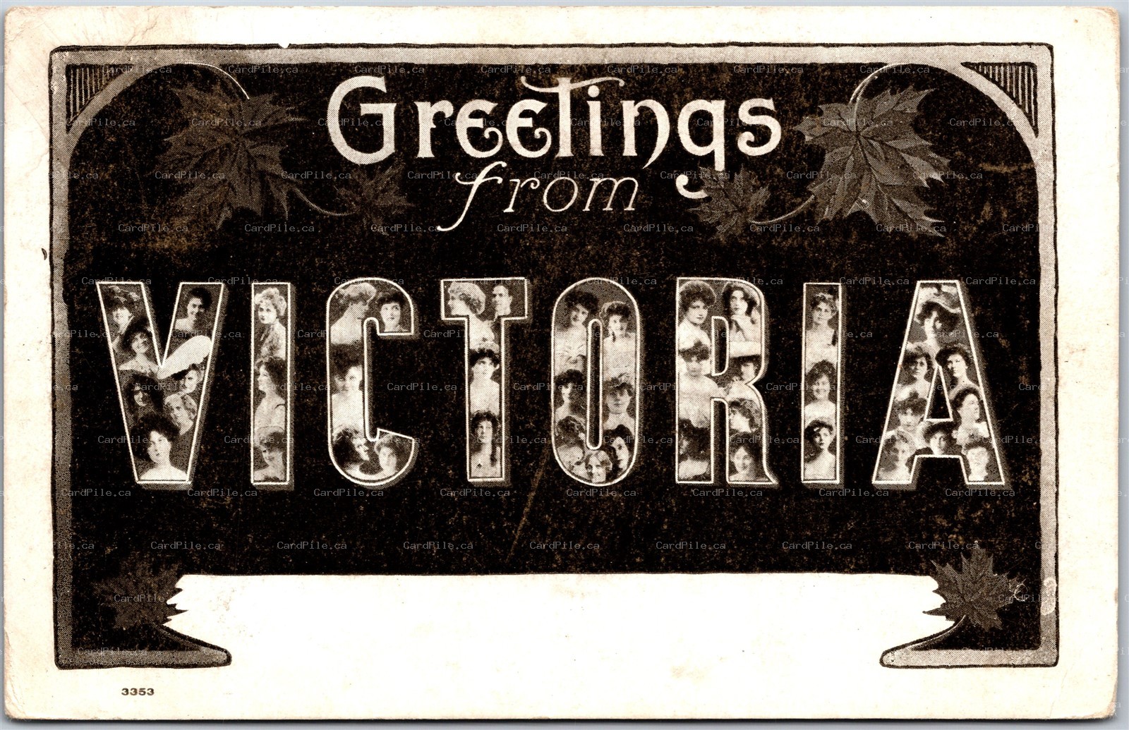 Postcard c1907 Large Letter Greetings From Victoria British Columbia by Warwick
