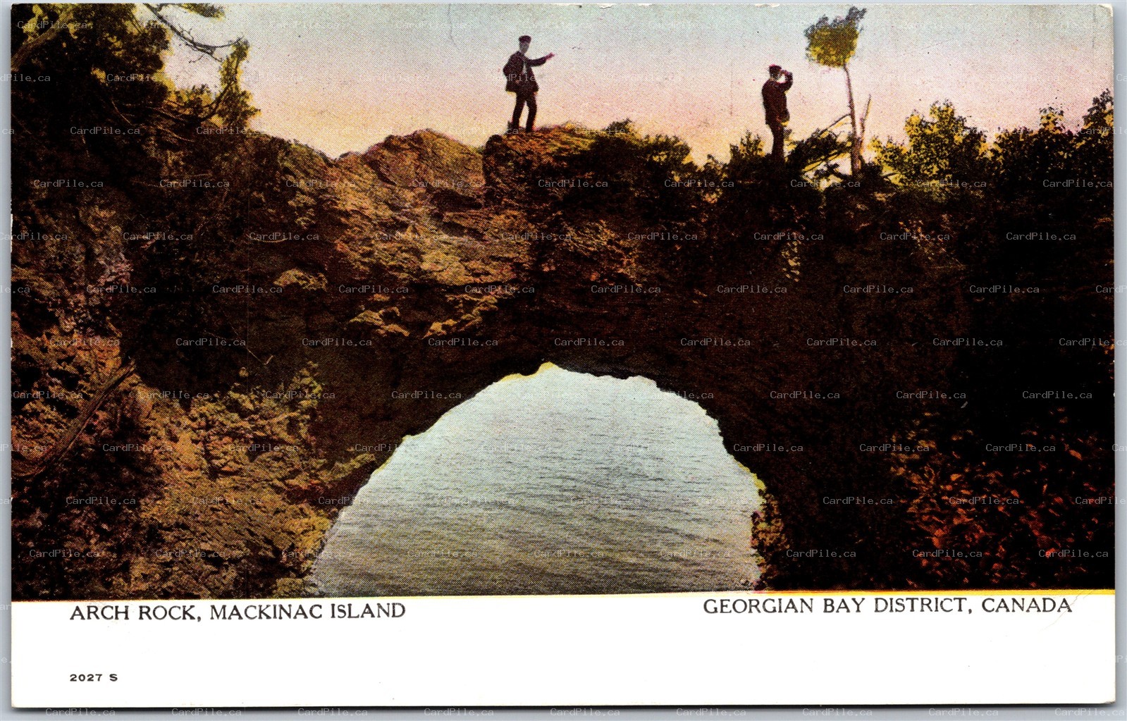 Postcard Georgian Bay Ontario c1910s Arch Rock Mackinac Island by Warwick