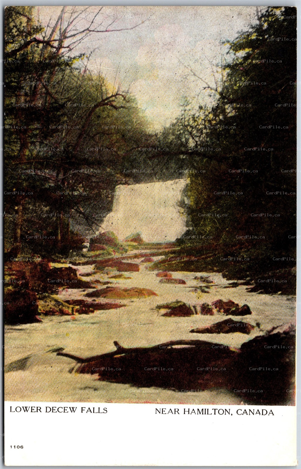Postcard Hamilton Ontario c1910s Lower Decew Falls Scenic View by Warwick