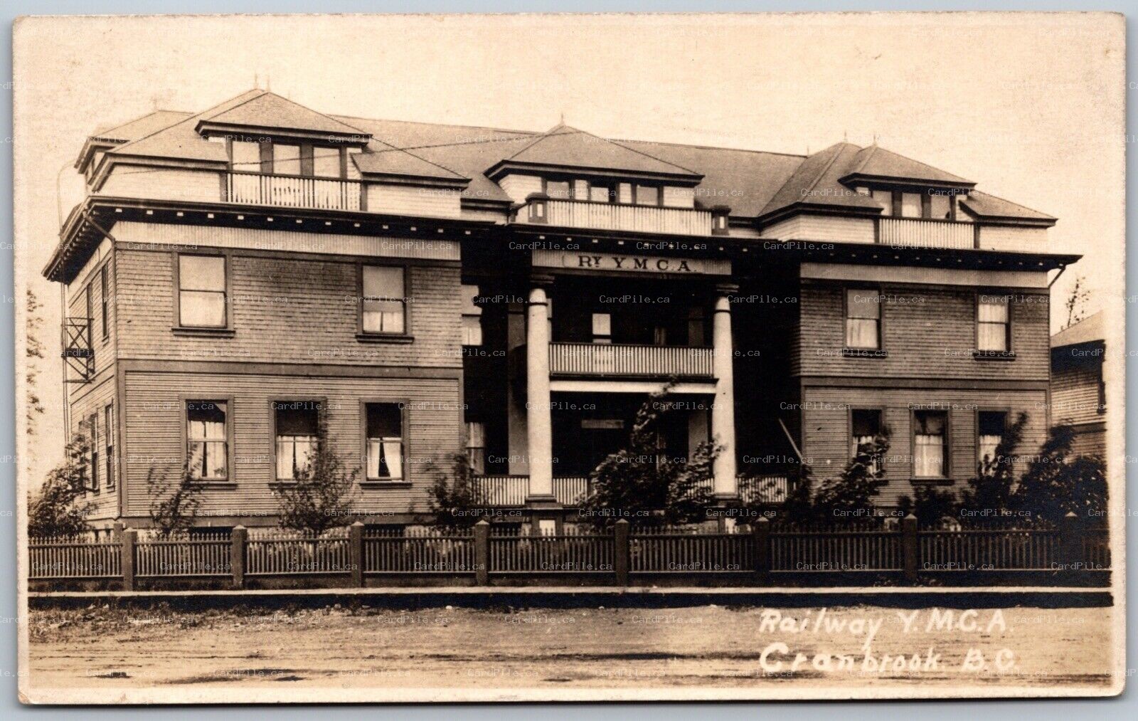 Postcard RPPC c1910s Cranbrook British Columbia Railway YMCA Building