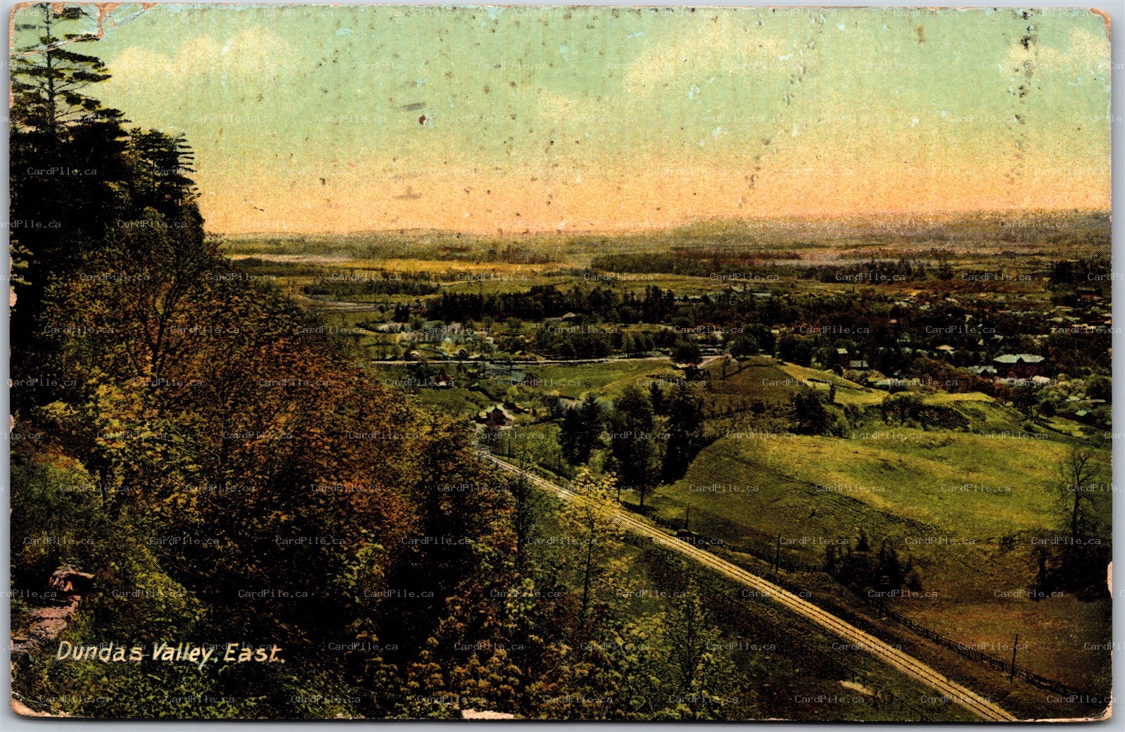 Postcard Hamilton Ontario c1910 Dundas Valley Looking East by Pugh *as is*