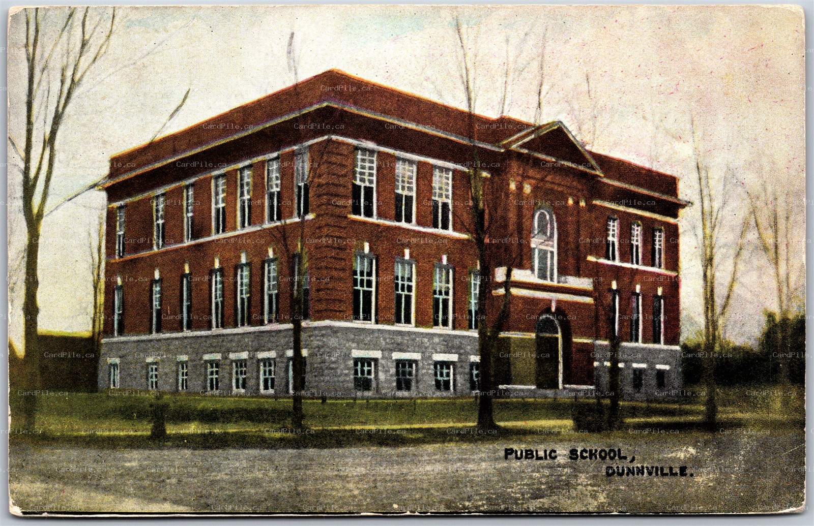 Postcard Dunnville Ontario c1908 Public School Haldimand County by Warwick