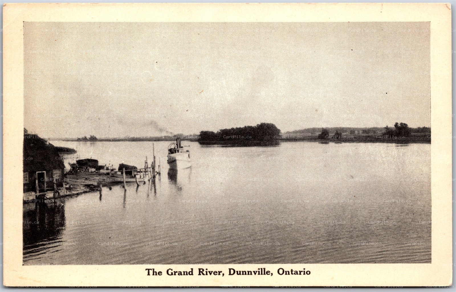 Postcard Dunnville Ontario The Grand River Haldimand County by F. H. Leslie