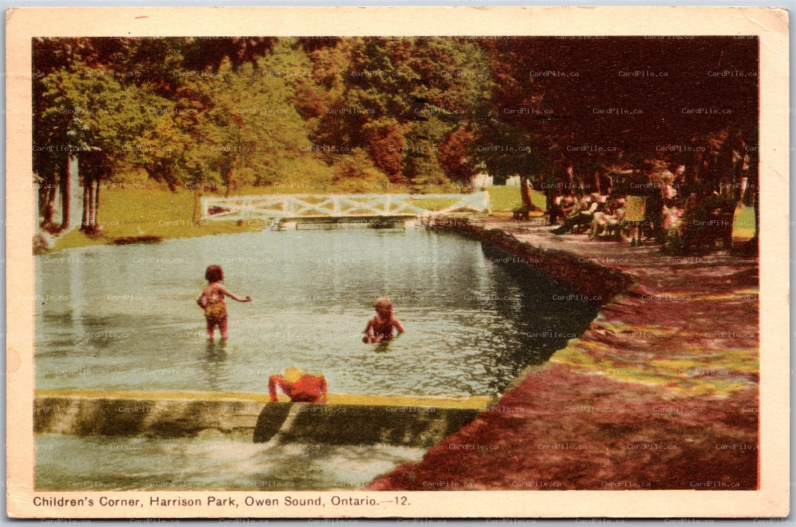 Postcard Owen Sound Ontario 1950 Children's Corner Harrison Park Grey Co by PECO