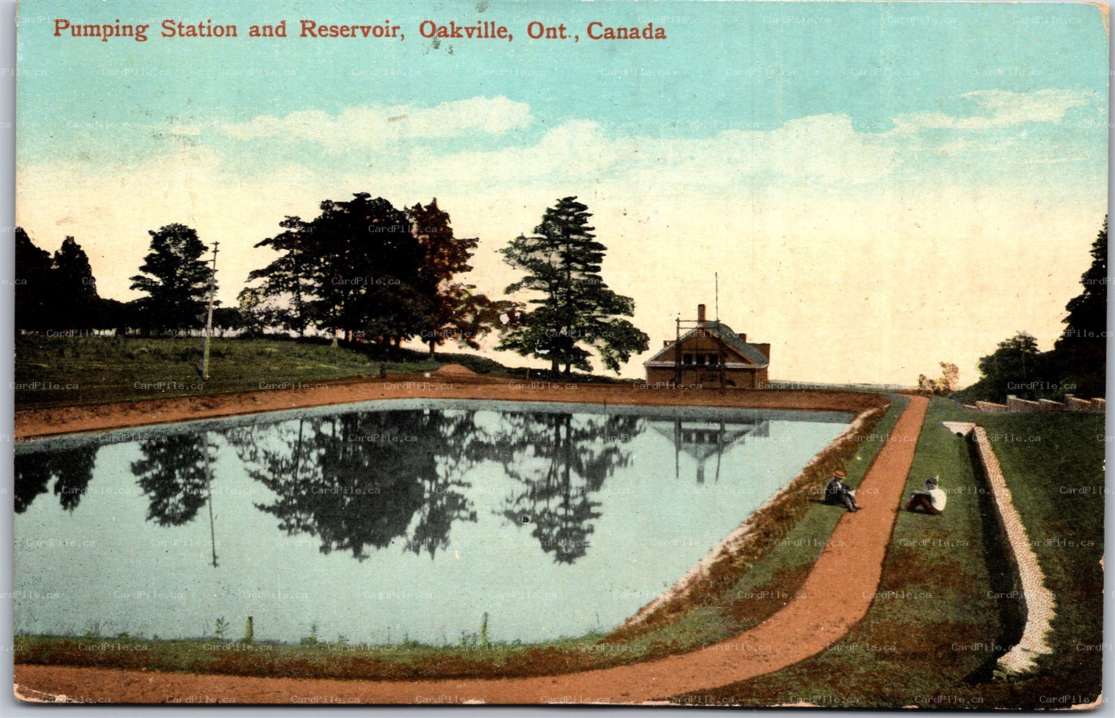 Postcard Oakville Ontario c1913 Pumping Station and Reservoir Halton Region