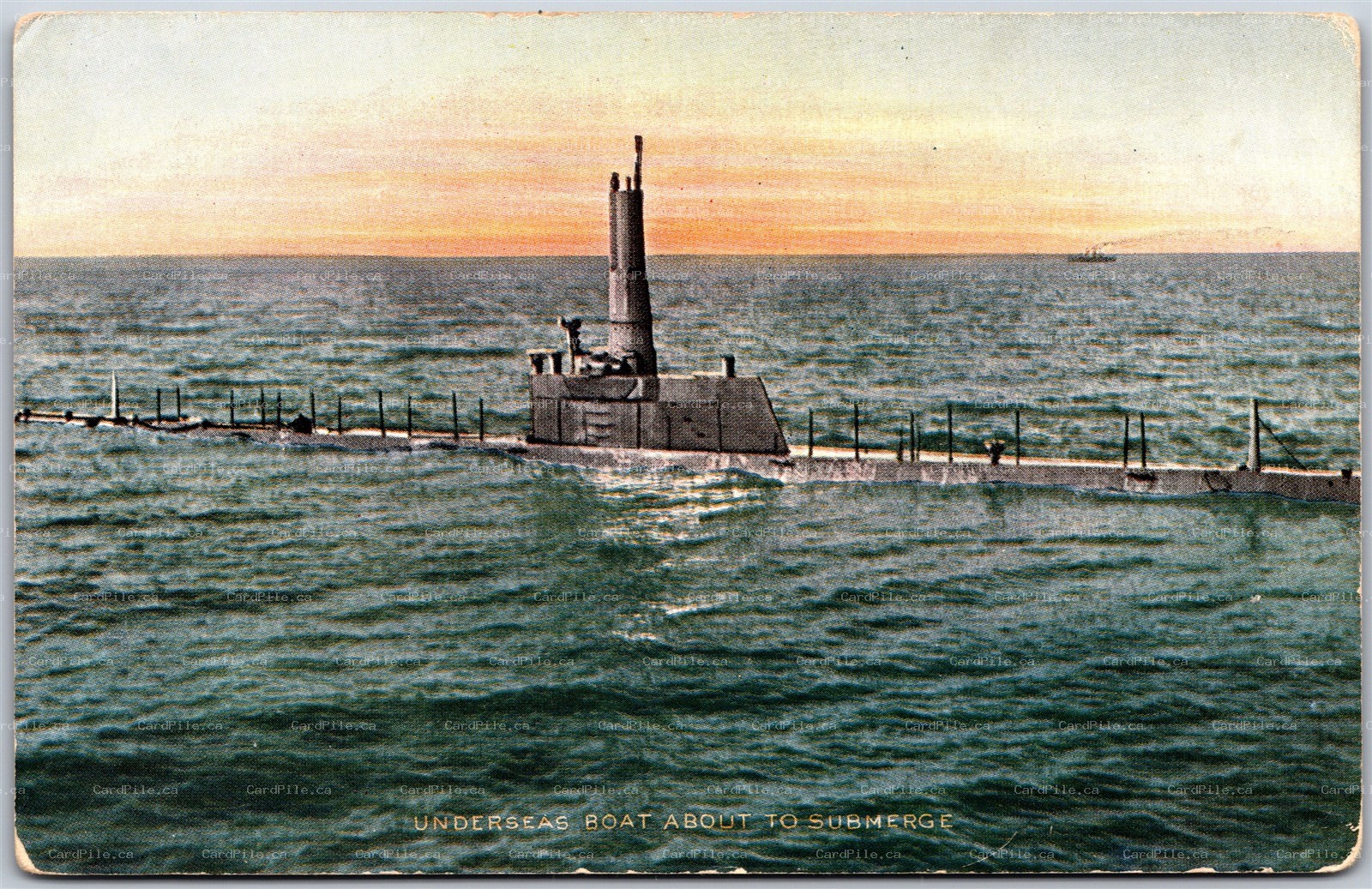 Postcard c1920s Underseas Boat Submerge Submarine J. P. Holland by Underwood