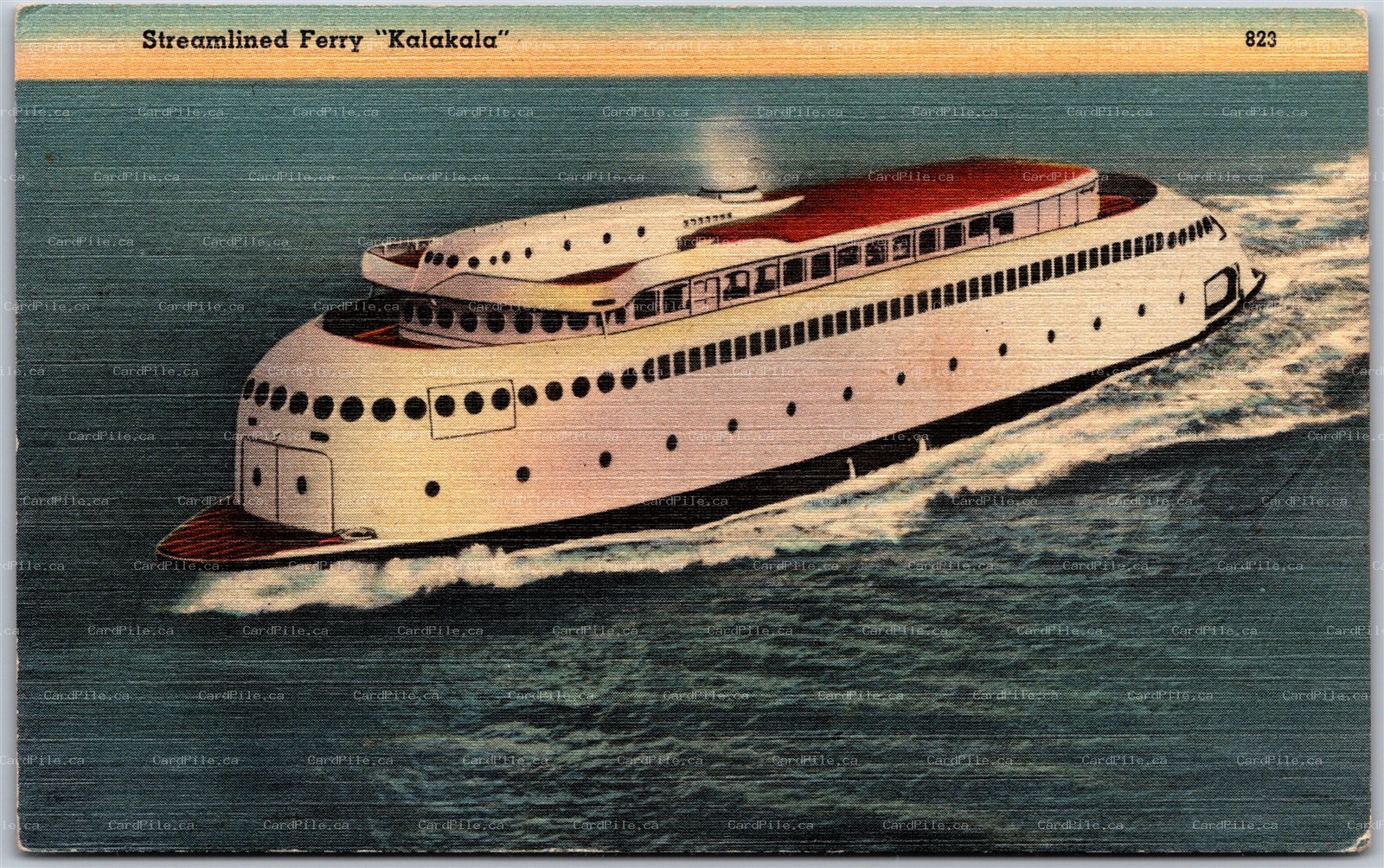 Postcard Puget Sound Washington Streamlined Motor Ferry Kalakala