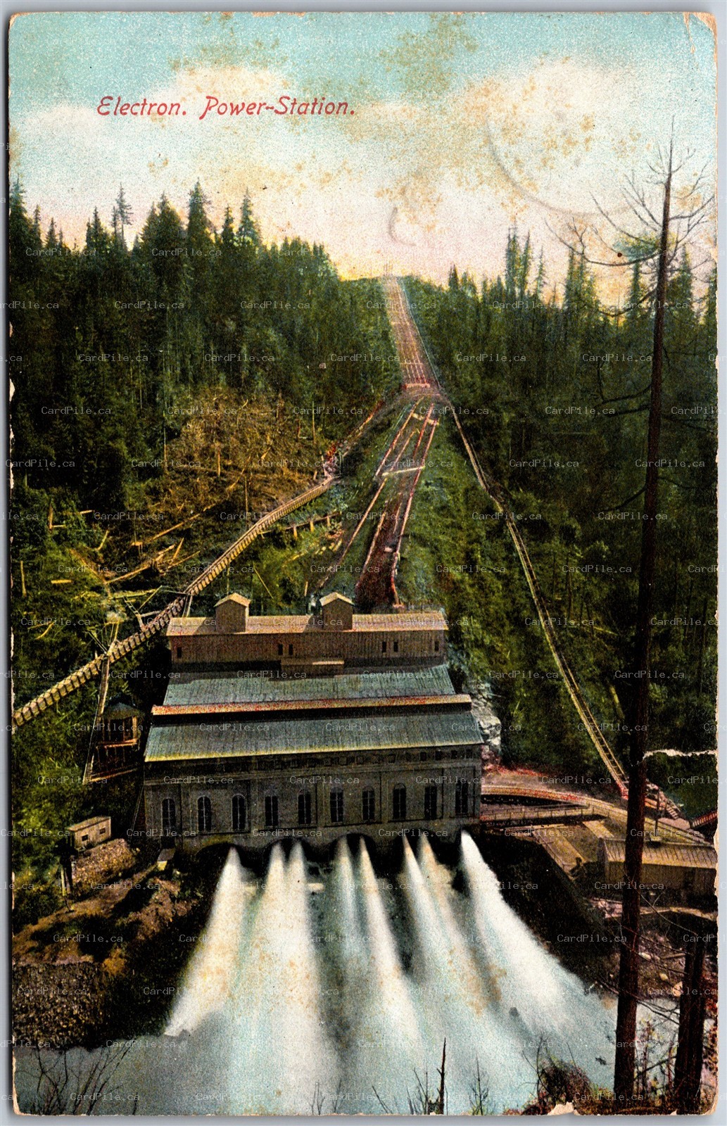 Postcard Tacoma Washington Electron Power Station Split Ring Lakeview Ontario