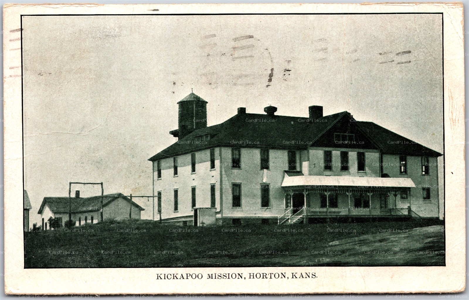 Postcard Horton Kansas c1909 Kickapoo Mission Brown County to Tavistock Ontario