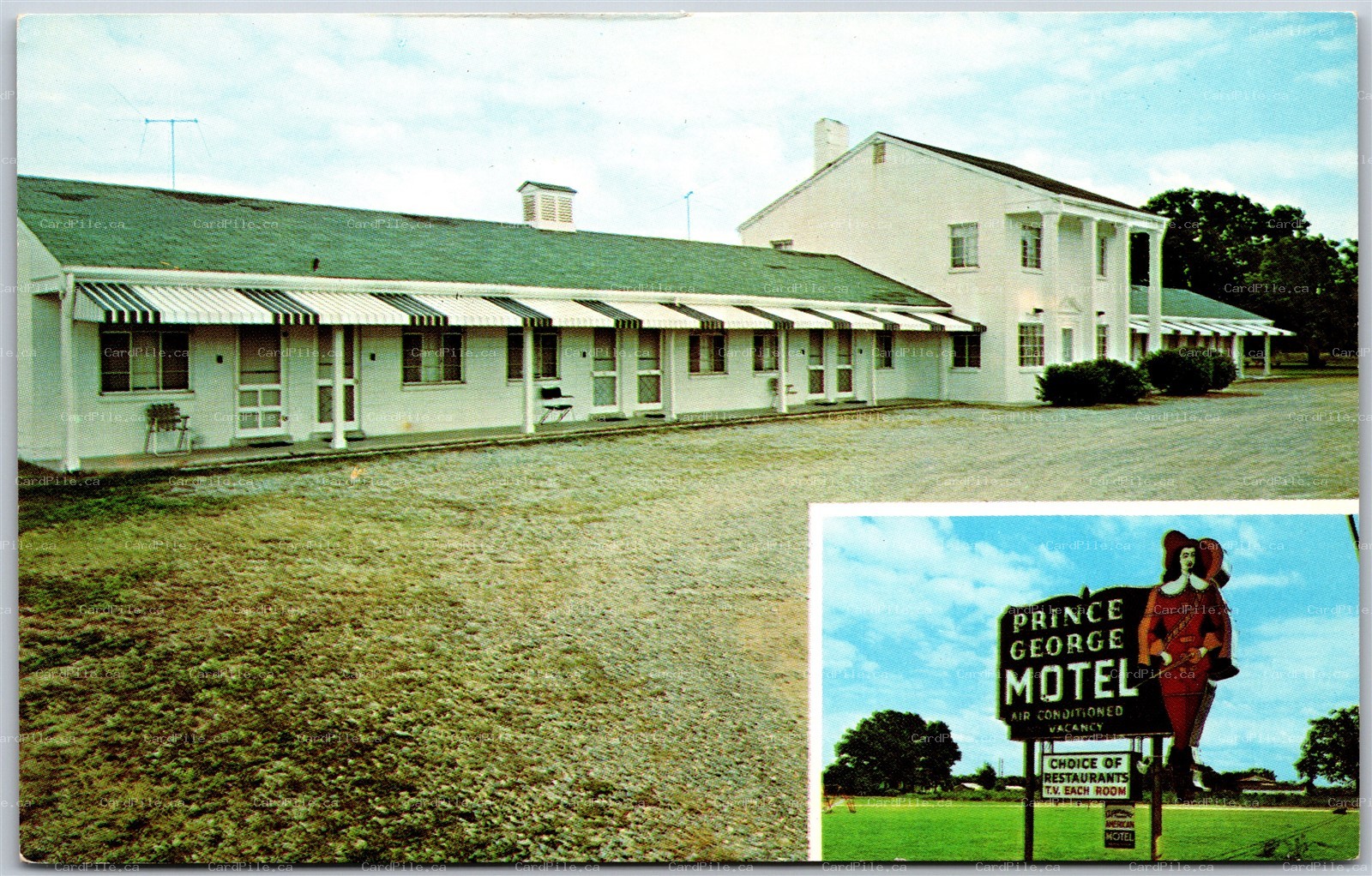 Postcard Petersburg Virginia c1964 Prince George Motel Dual View 