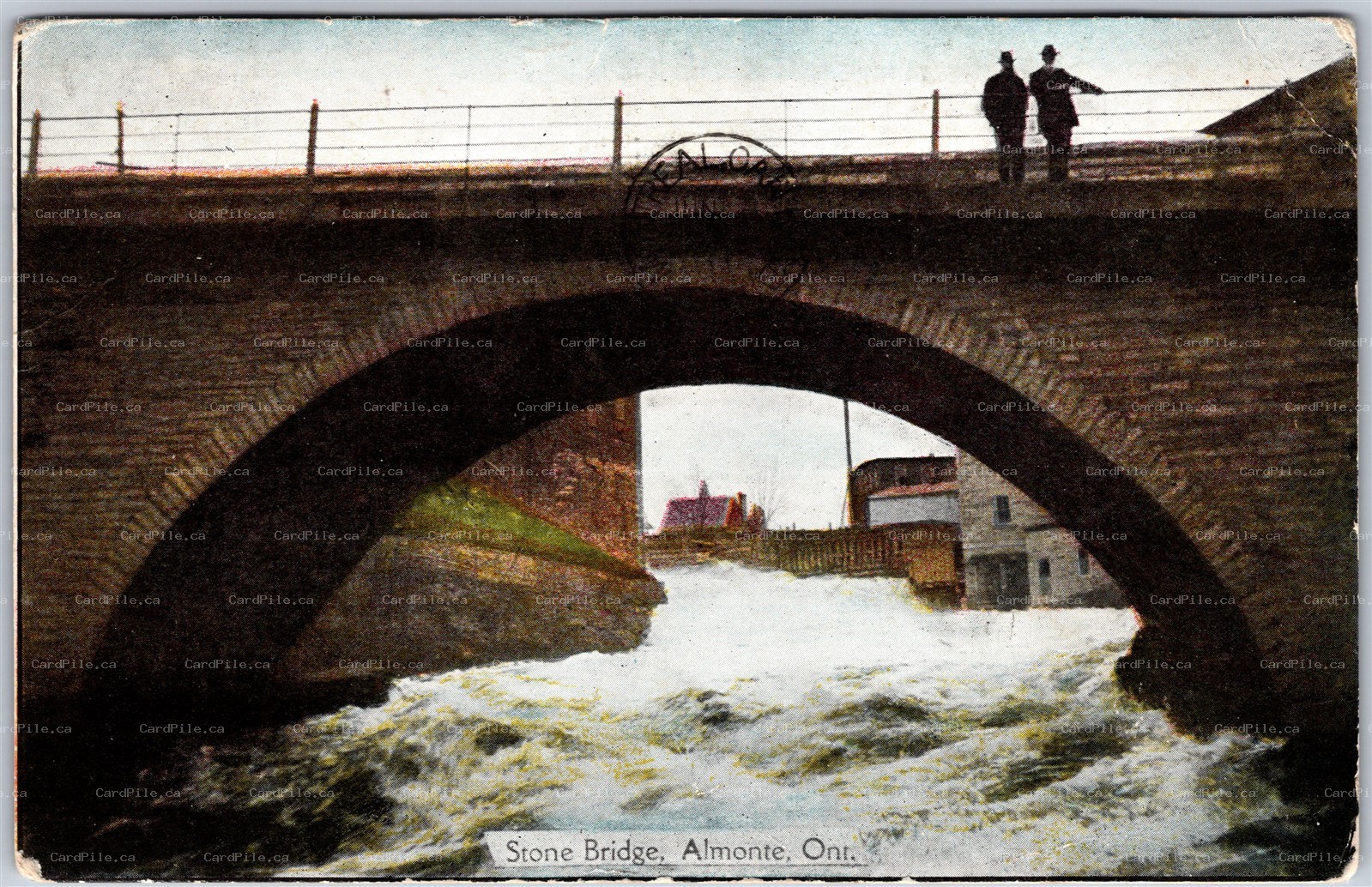 Postcard Almonte Ontario c1907 Stone Bridge Lanark County