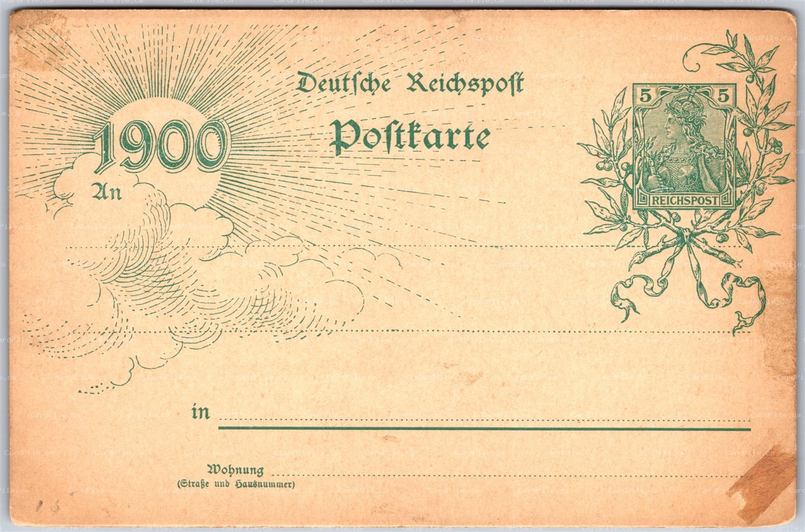 Postal Stationery Ganzsache 1900 Germany Deutsche Reichspost P43 Blank