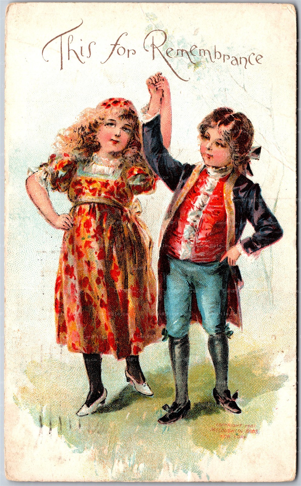 Postcard c1908 This For Remembrance Children Rejoicing by McLoughlin Bros