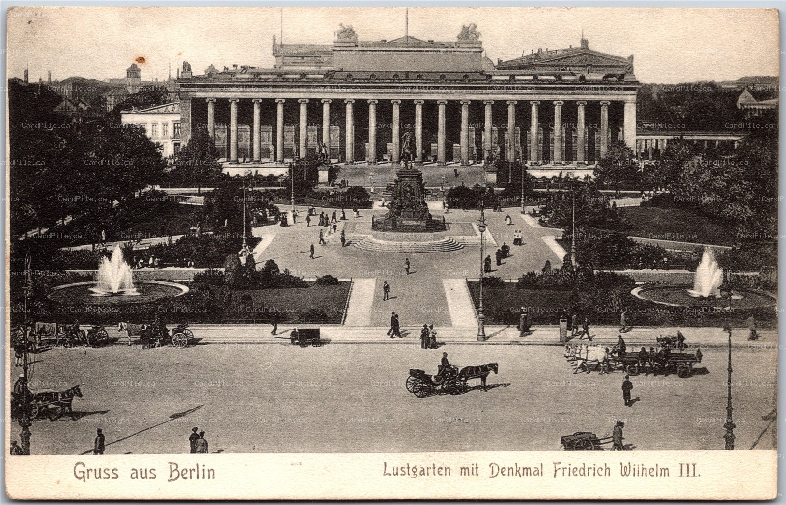 Postcard Gruss aus Berlin Germany Lustgarten mit Denkmal Friedrich Wilhelm III