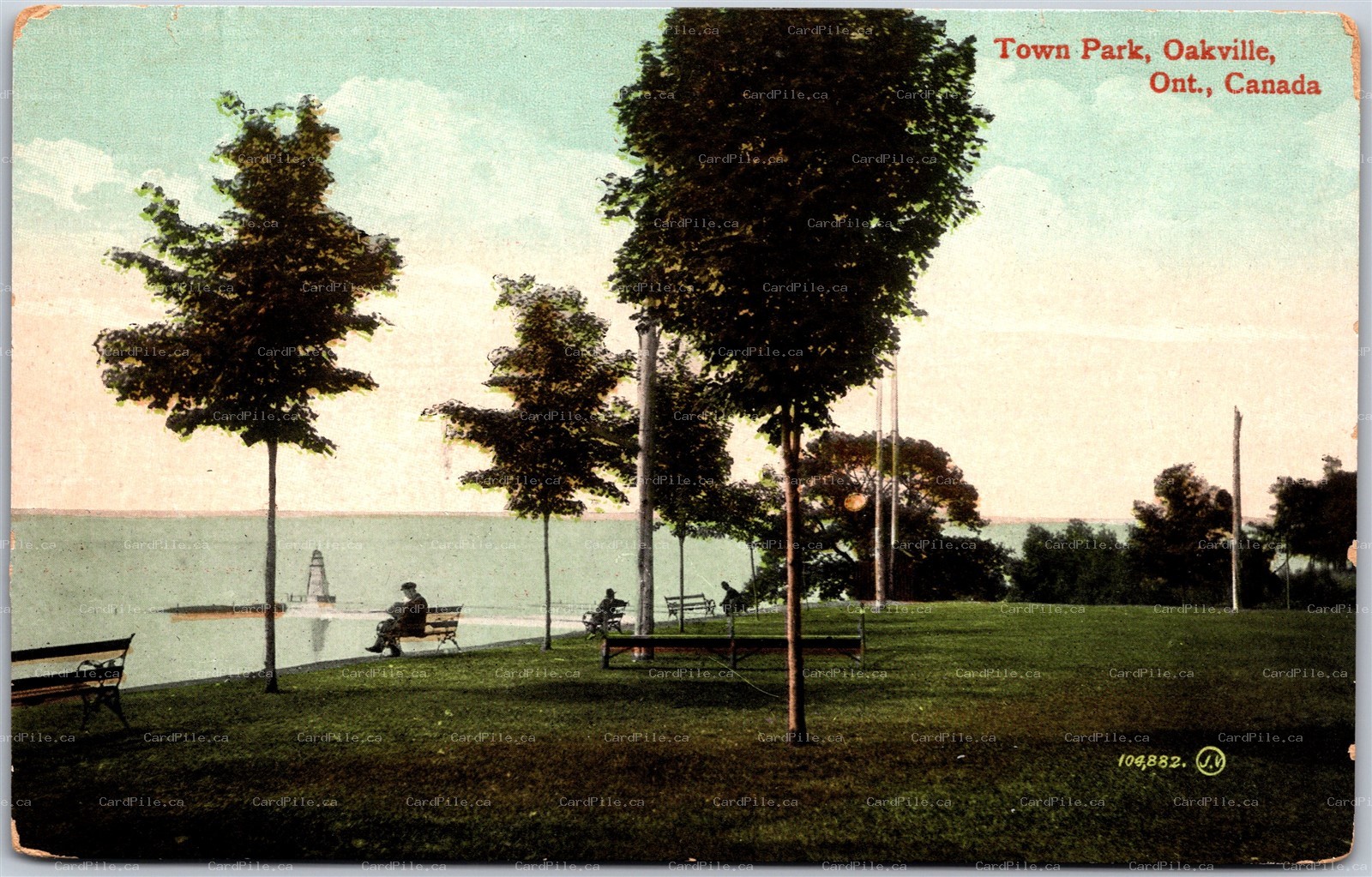 Postcard Oakville Ontario c1910s Town Park Scenic View Halton Region *as is*