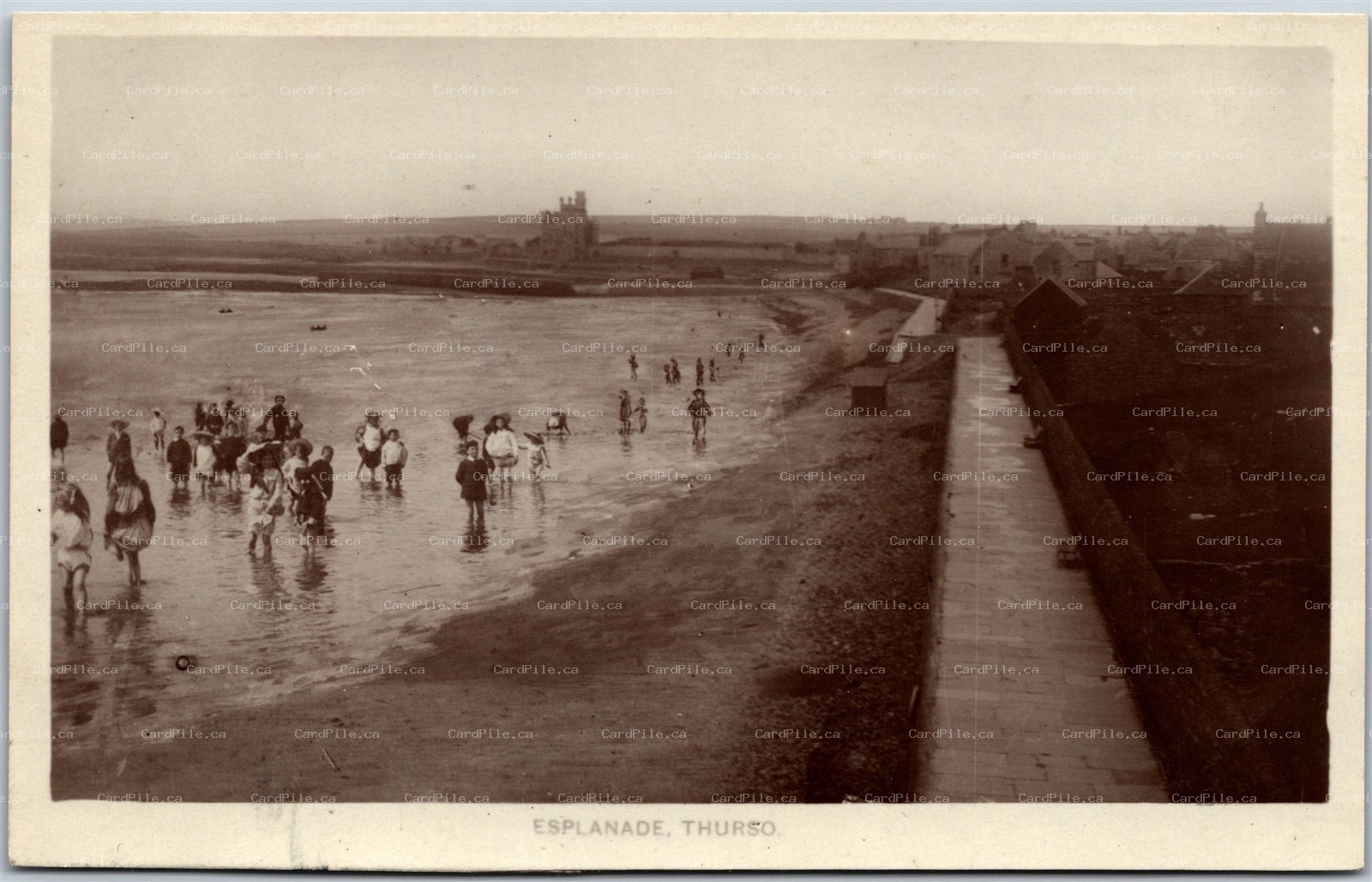 Postcard RPPC c1910s Thurso Scotland Esplanade County of Caithness by Davidsons