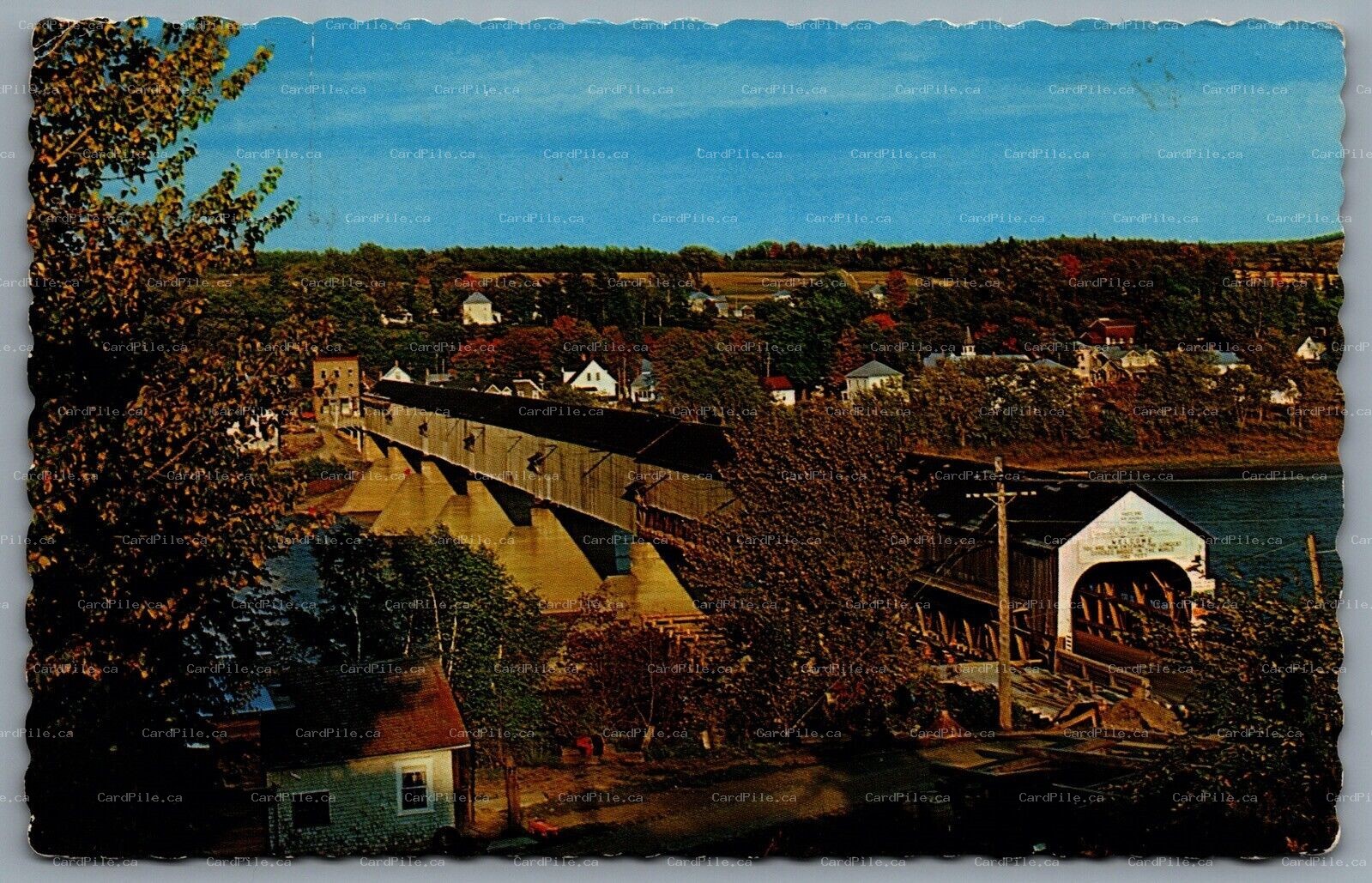 Postcard Hartland NB c1971 Longest Covered Bridge Over Saint John River