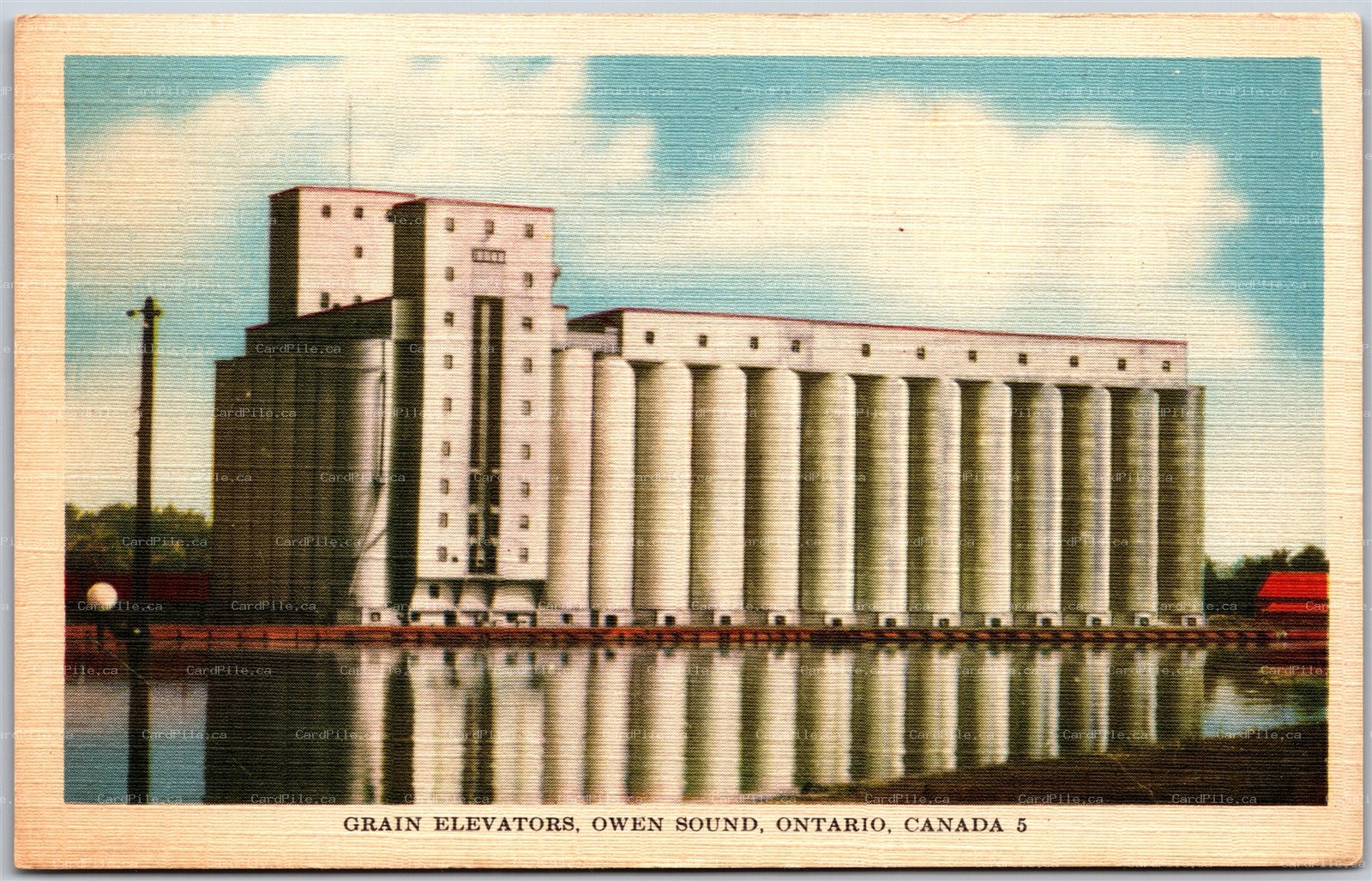 Postcard Owen Sound Ontario Grain Elevators Grey County 