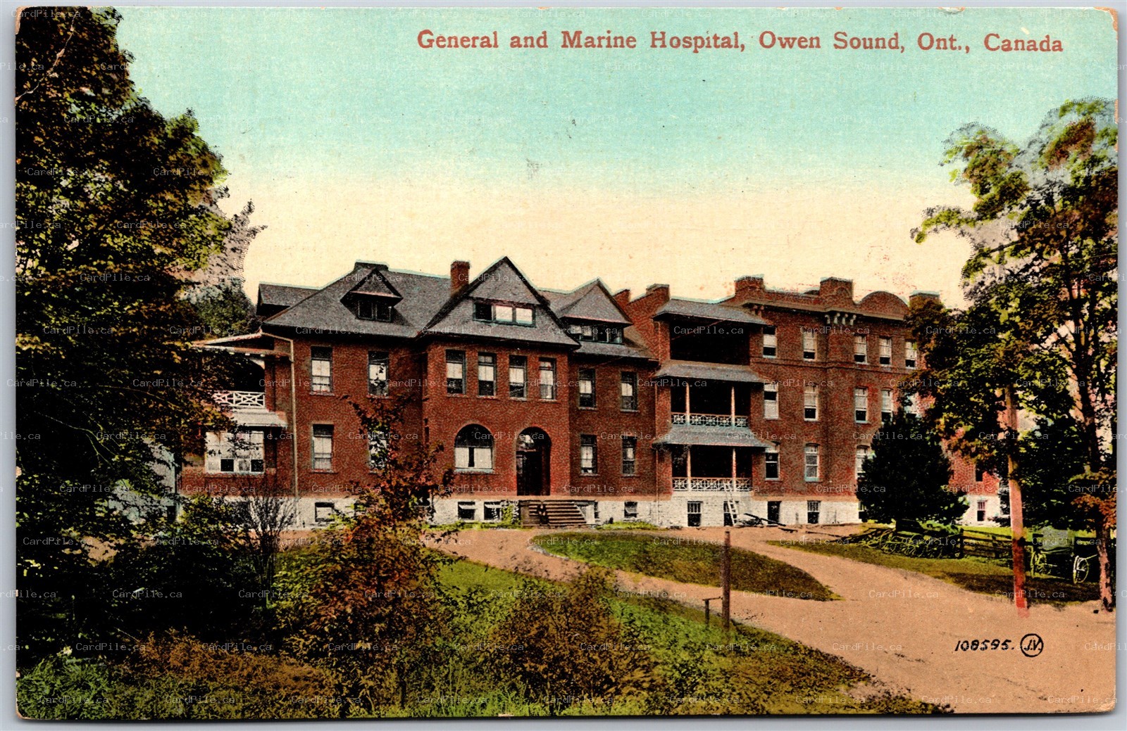 Postcard Owen Sound Ontario c1916 General and Marine Hospital Grey County