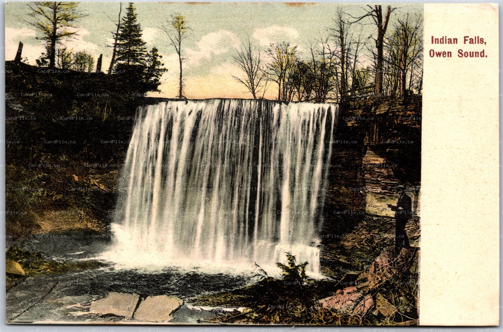 Postcard Owen Sound Ontario c1907 Indian Falls Scenic View Grey County