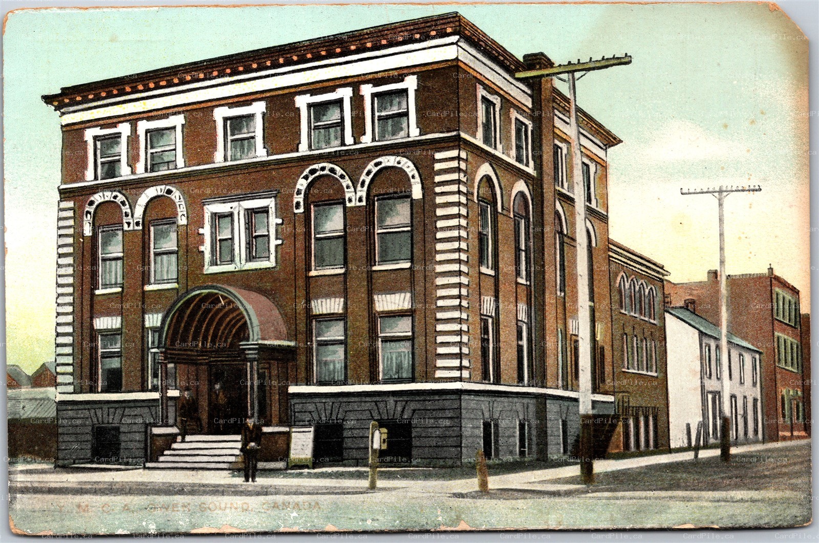 Postcard Owen Sound Ontario c1910s Y.M.C.A. Building Grey County *as is*