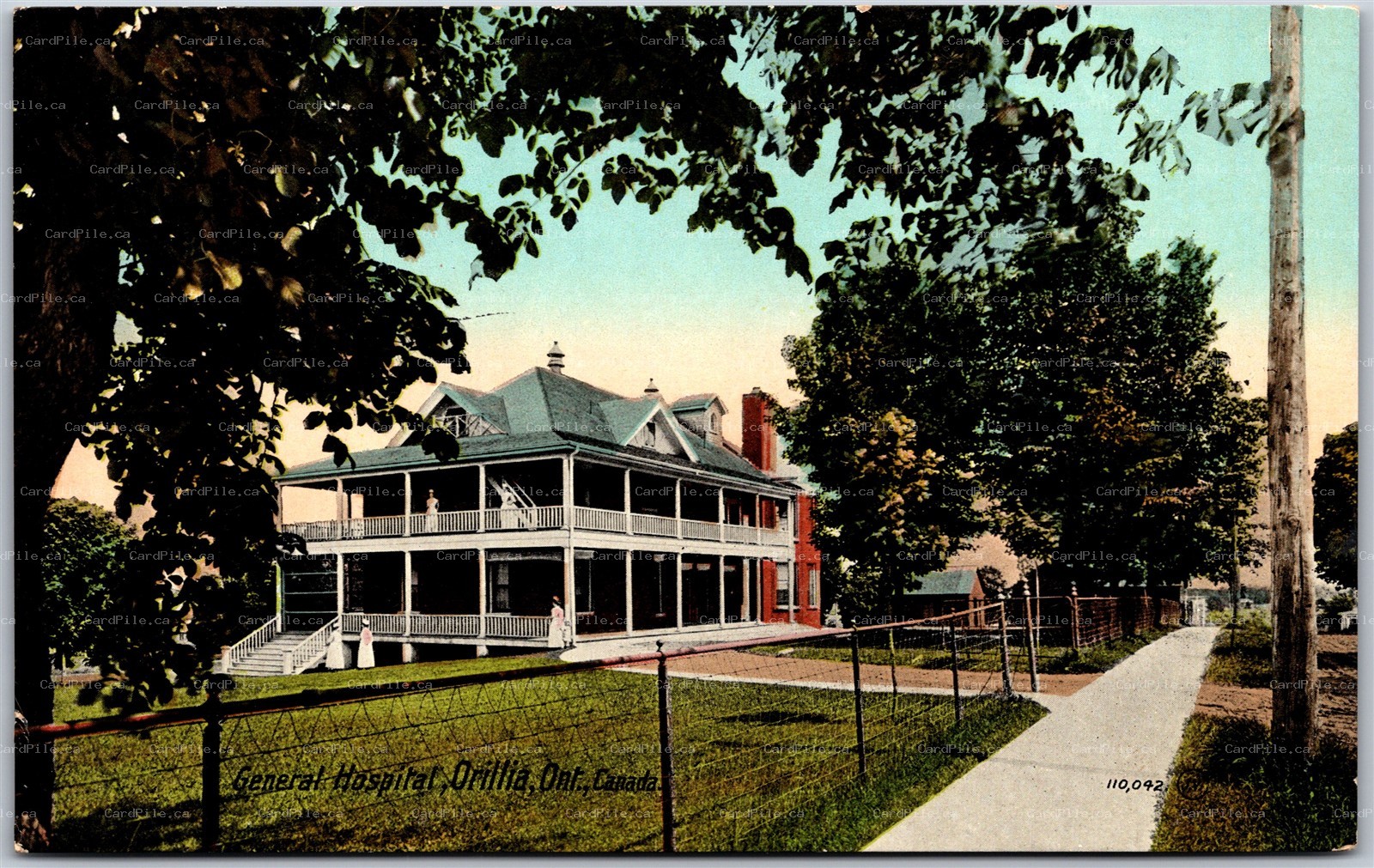 Postcard Orillia Ontario c1910s General Hospital Simcoe County by H. Cooke & Co.